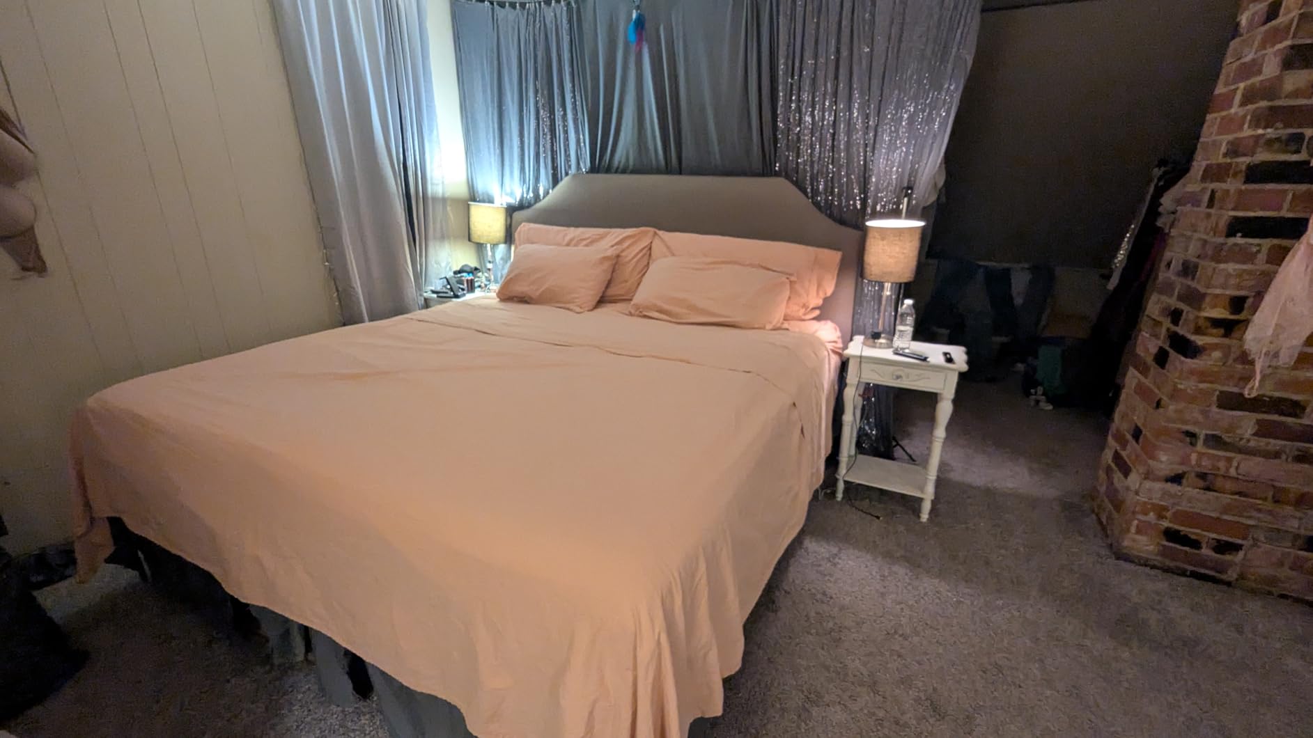 MEISHANG 100% French Linen Sheets Queen, 4 Pcs, 16
