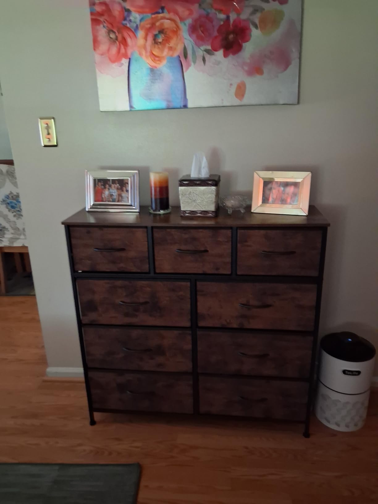 SONGMICS Dresser for Bedroom, Wide Dresser with 9 Fabric Drawers, Chest of Drawers with Steel Frame customer photo 2