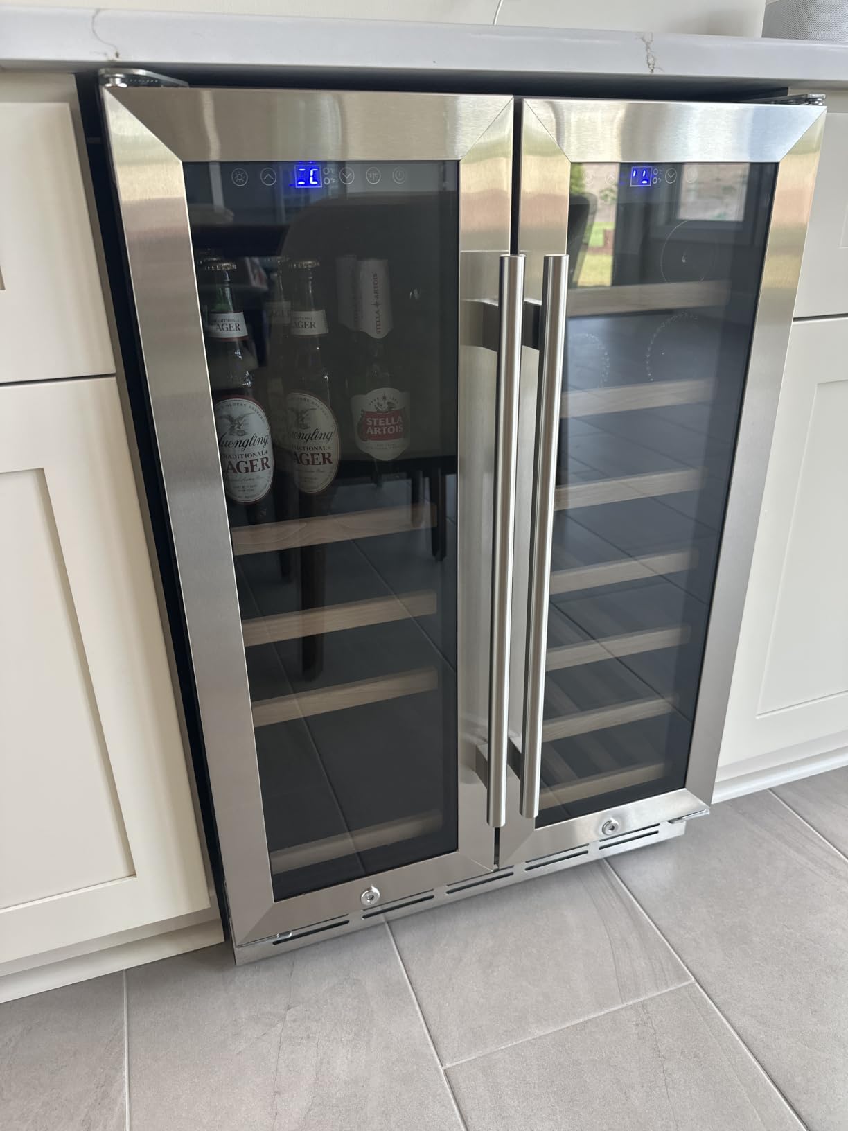 ORYMUSE 15 Inch Wine Cooler Under Counter, 30 Bottle Wine Fridge with Stainless Steel Glass Door, Built-In or Freestanding Wine Cellar with Removable Shelves and Digital Temperature Control customer photo 2