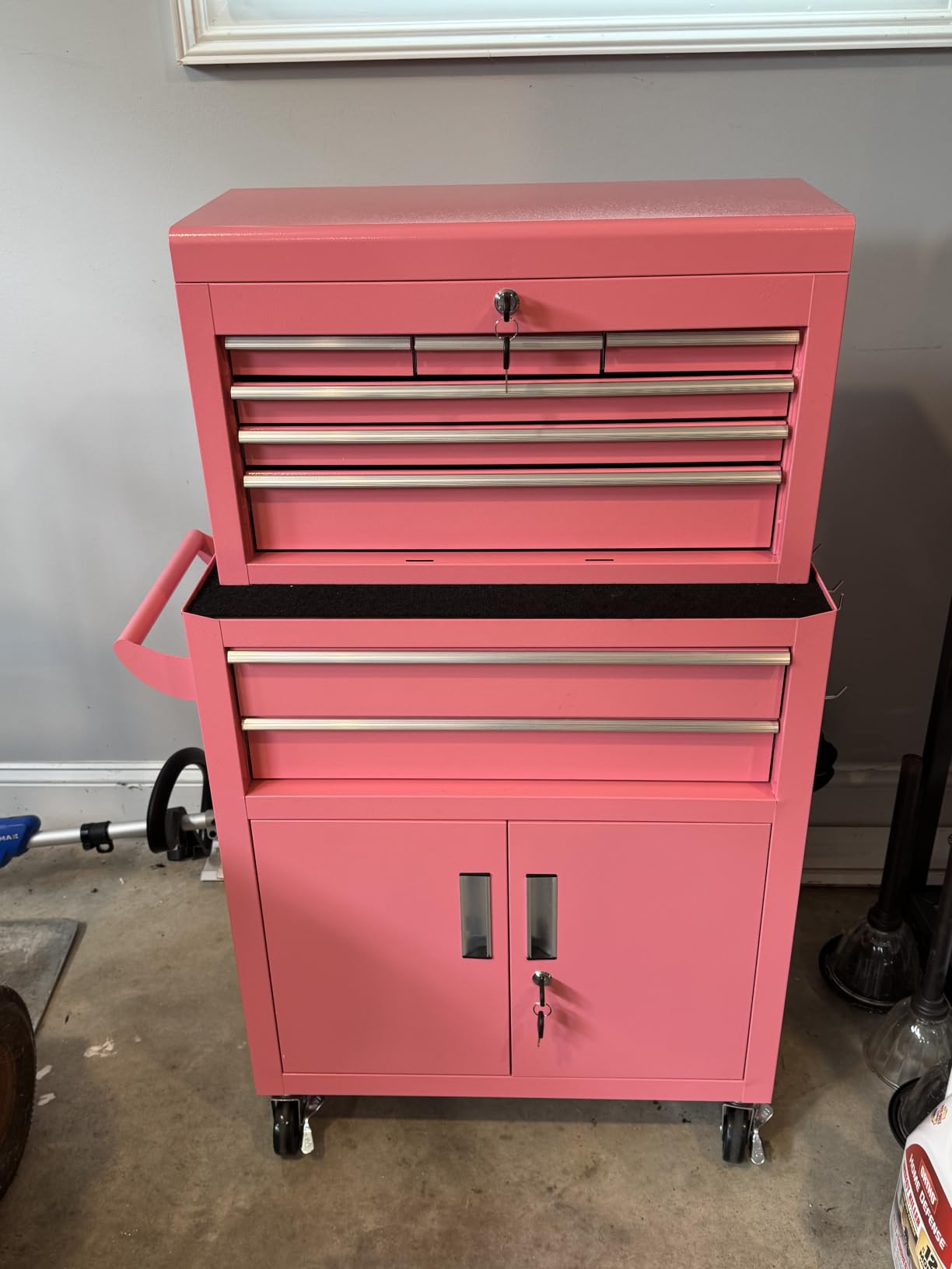 Crownland 8 Drawer Rolling Tool Chest with Wheels, Lockable 2 in 1 Detachable Tool Cabinet with Drawers and Black Liners customer photo 2