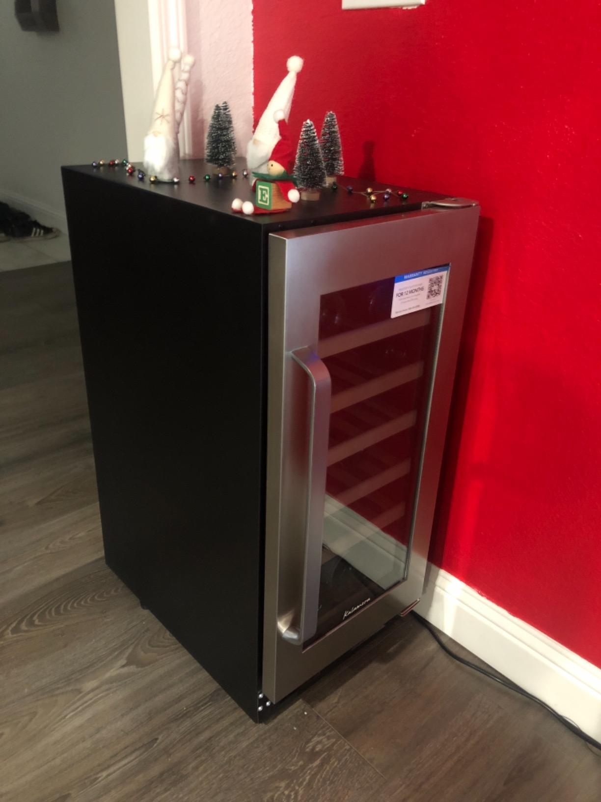 Kalamera Mini Fridge 24 Inch Undercounter Beverage and Wine Cooler | Built-in or Freestanding Beverage Refrigerator - 118 Cans & 15 Bottles Capacity with LED Light Glass Door customer photo 2
