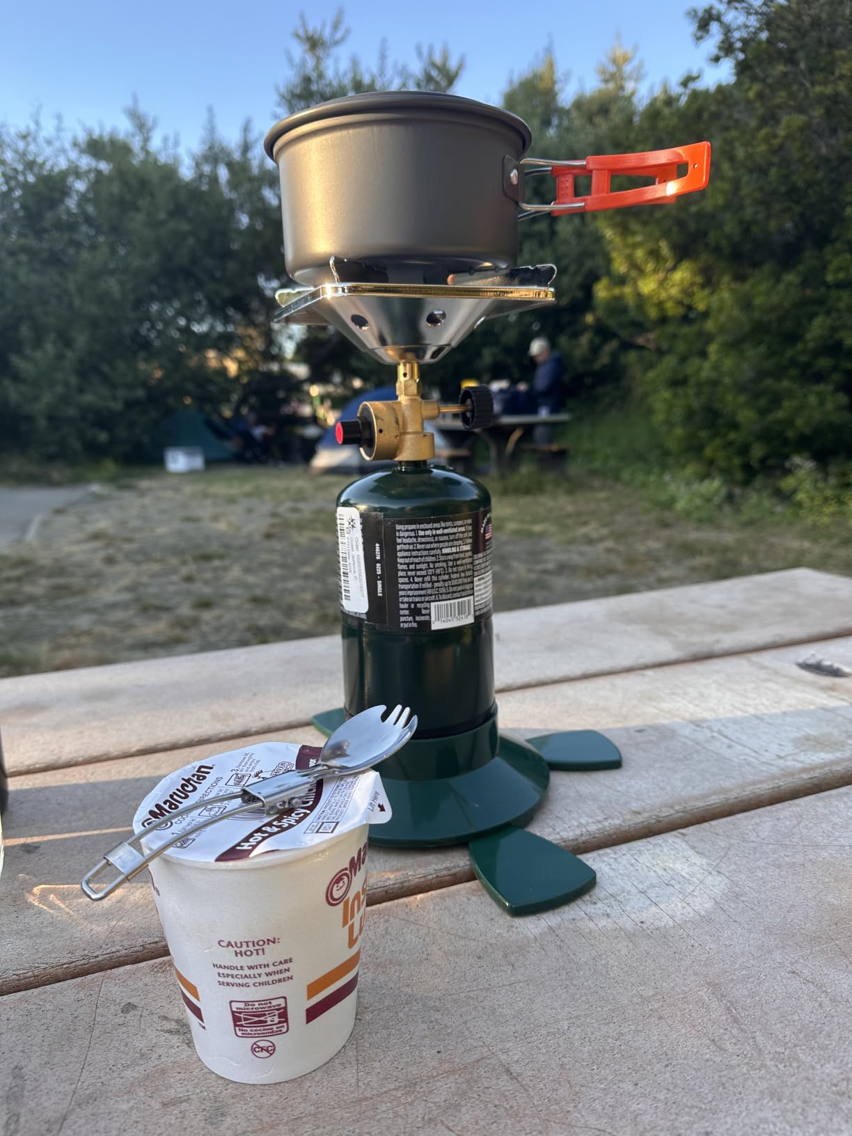Portable Camping Stove, 2 Burner Foldable Camping Stove with Griddle and Carrying Bag & Hose, 8600BTU Portable Propane Camp Stove with Ignition & 2 Adjustable Burners, for Camping Tailgating BBQ Grill customer photo 1
