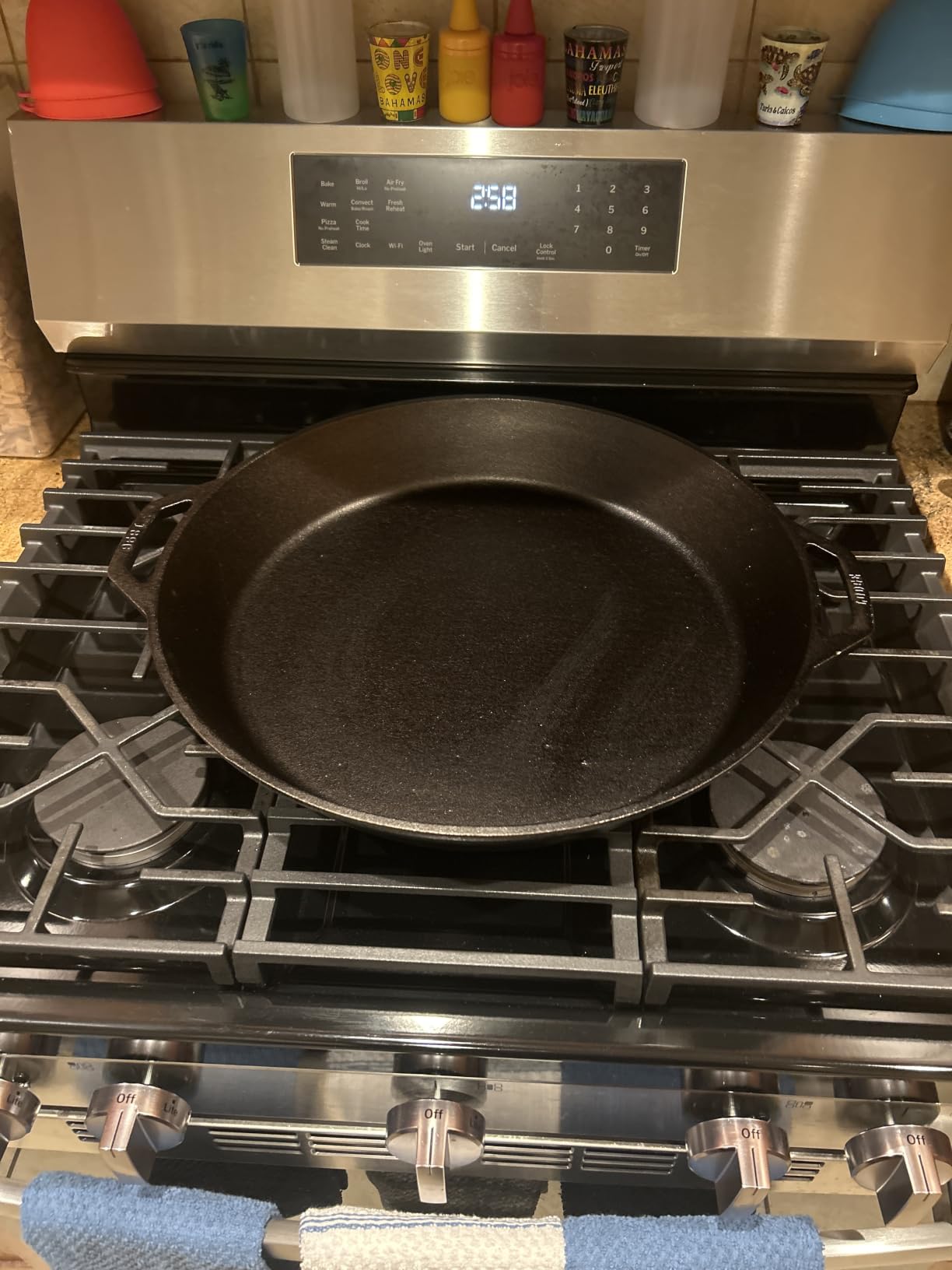 Lodge 13.25 Inch Cast Iron Dual Handle Pan - Large Pre-Seasoned Skillet for Grill, Stovetop, Oven, and Campfire - Made in USA customer photo 1