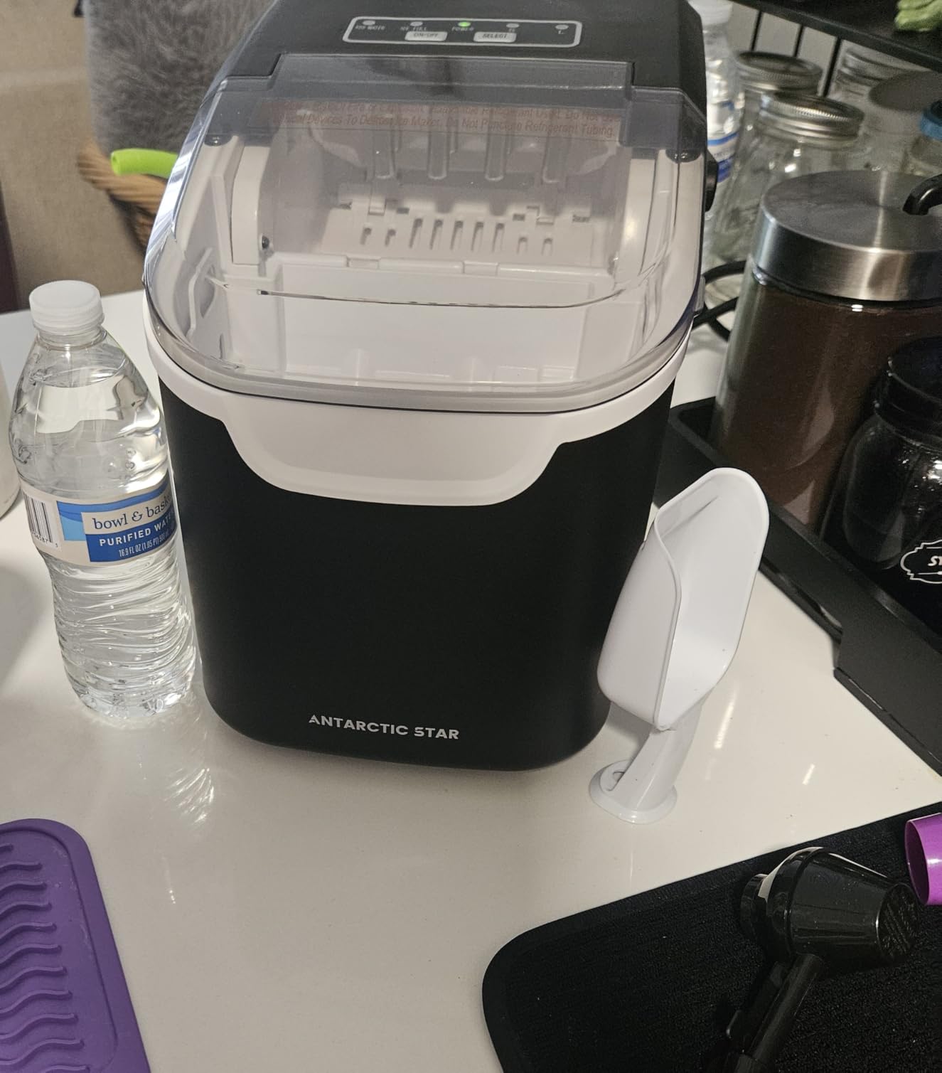 Antarctic Star Nugget Ice Maker Countertop - 44LB/Day, Self-Cleaning Portable Ice Machine with LED Display, 10-15 Minute Fast Ice Making for Home/Office/Bar customer photo 1