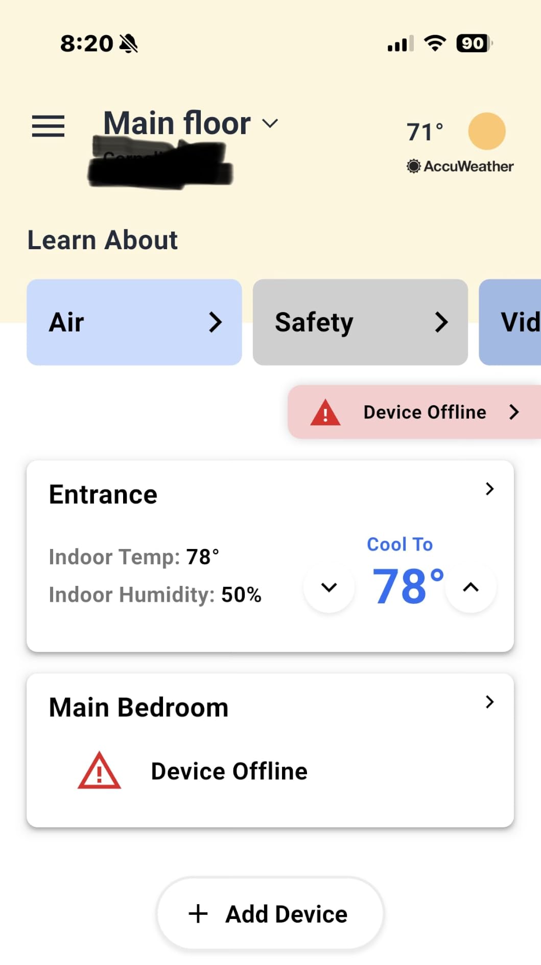 Honeywell Home X8S Premium Smart Programmable Wi-Fi Thermostat with Sensor, Video Doorbell Access, Humidity Control, 5