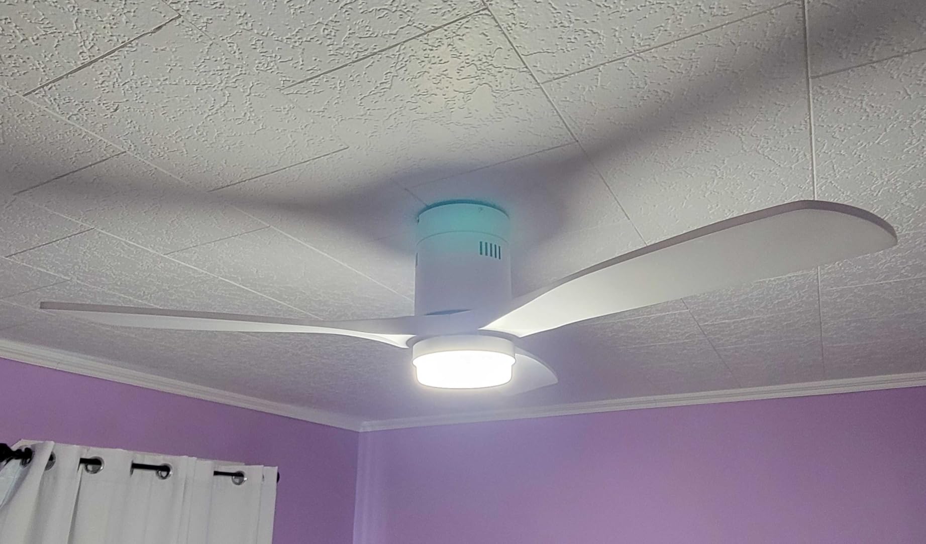 Sofucor 52 Inch Smart Ceiling Fans with Lights, Low Profile Flush Mount | Alexa/App/Remote Control, Quiet Reversible DC Motor, 3CCT Dimmable, Indoor/Outdoor/Bedroom/Living Room/Farmhouse, Brown customer photo 1