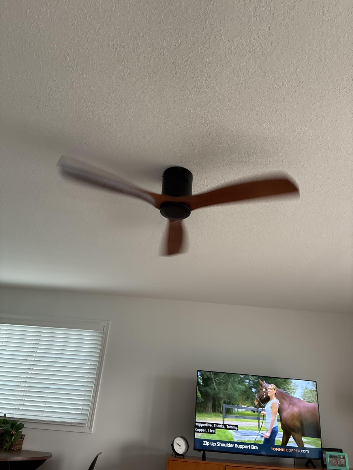 Sofucor 52 Inch Smart Ceiling Fans with Lights, Low Profile Flush Mount | Alexa/App/Remote Control, Quiet Reversible DC Motor, 3CCT Dimmable, Indoor/Outdoor/Bedroom/Living Room/Farmhouse, Brown customer photo 2