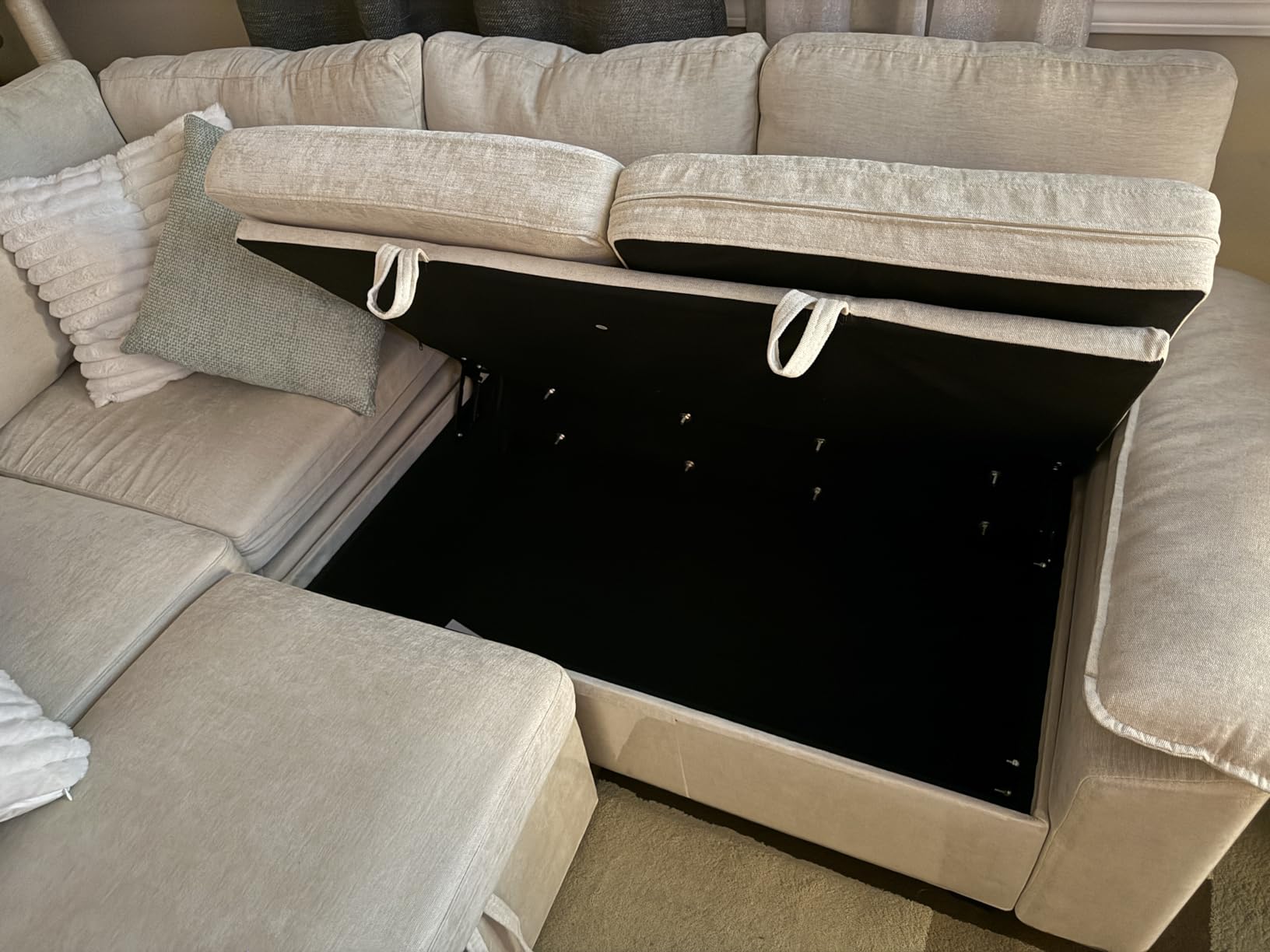 106'' Modular Sectional Sofa with Pull Out Bed, Sleeper Sofa, Dark Gray customer photo 2