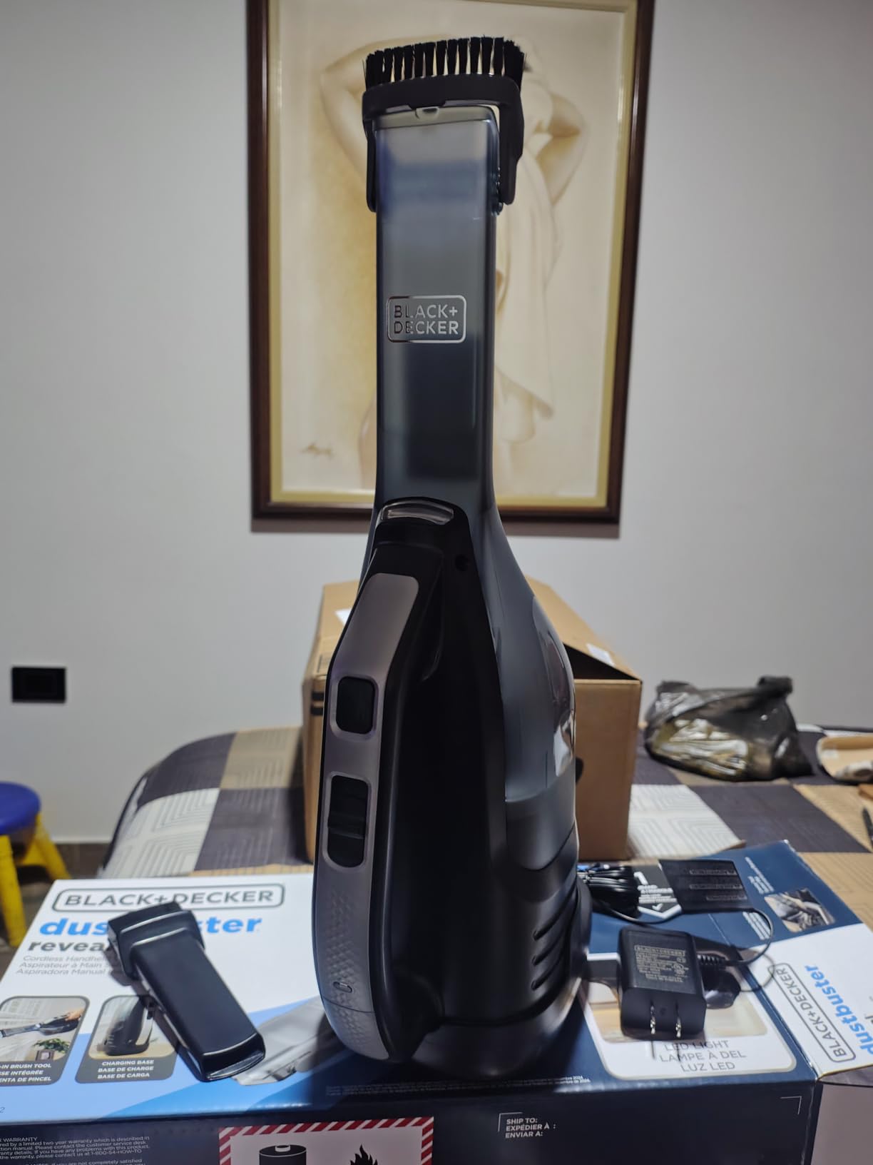 BLACK+DECKER Dustbuster Reveal Handheld Vacuum Cordless, Car Vacuum Portable Cordless, LED Light, Long Run Time, Rechargeable Lightweight Dust Buster, Includes Crevice Tool, Charging Base (HLVD320B42) customer photo 1