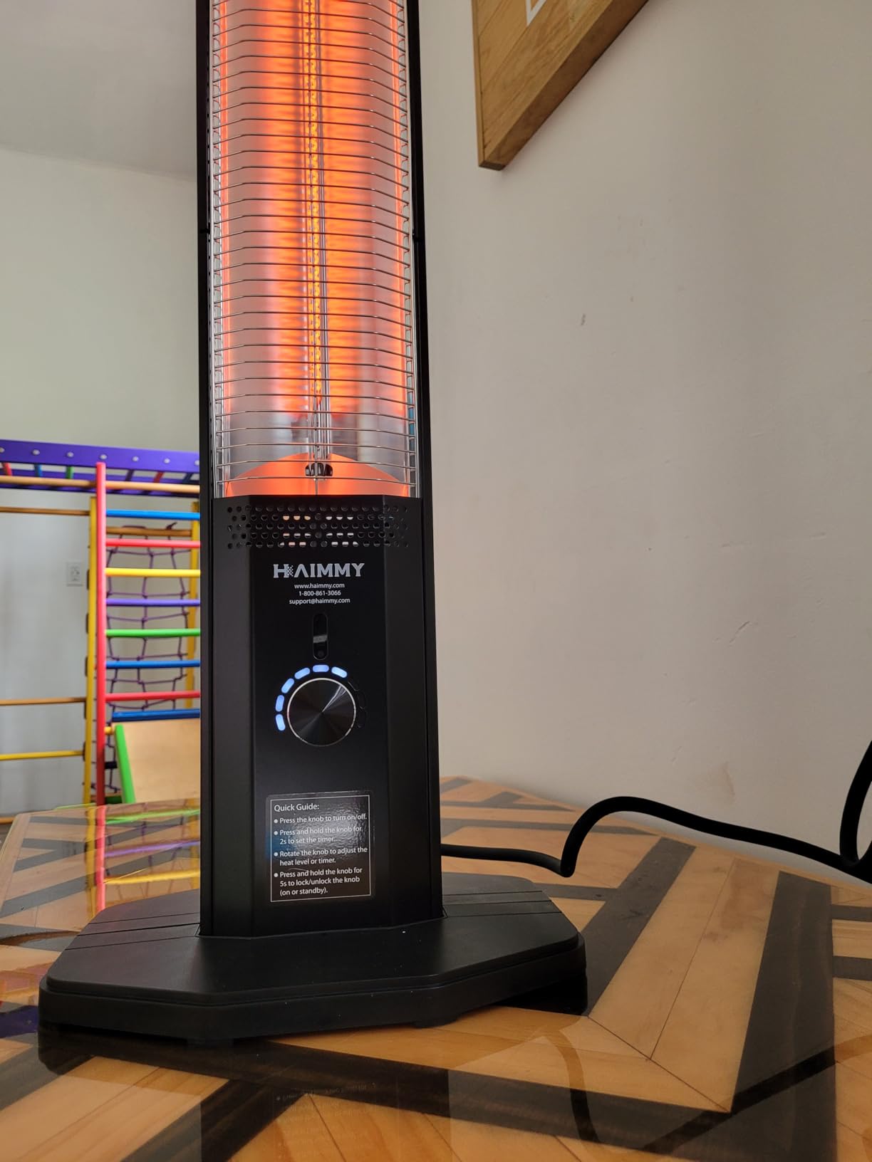Outdoor Electric Patio Heater, 42-inch 1500W Infrared Tower Heater with 9 Heat Settings & 9H Timer, IPX5 Waterproof, Safety Lock, Tip-Over & Overheat Protection Space Heater for Indoor & Outdoor Use customer photo 1