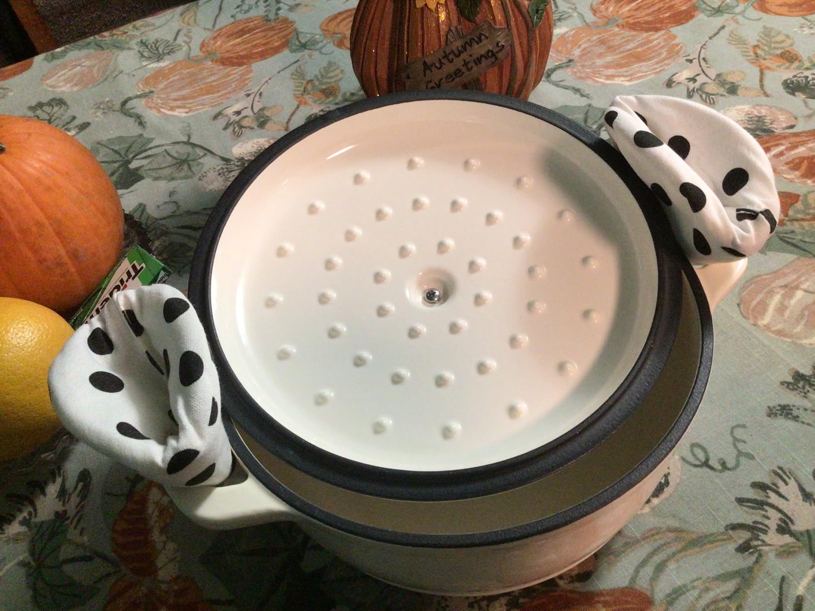 Enameled Cast Iron Dutch Oven Pot With Lid - AIVIKI 5QT Dutch Oven for Bread Baking With Cotton Potholders customer photo 1