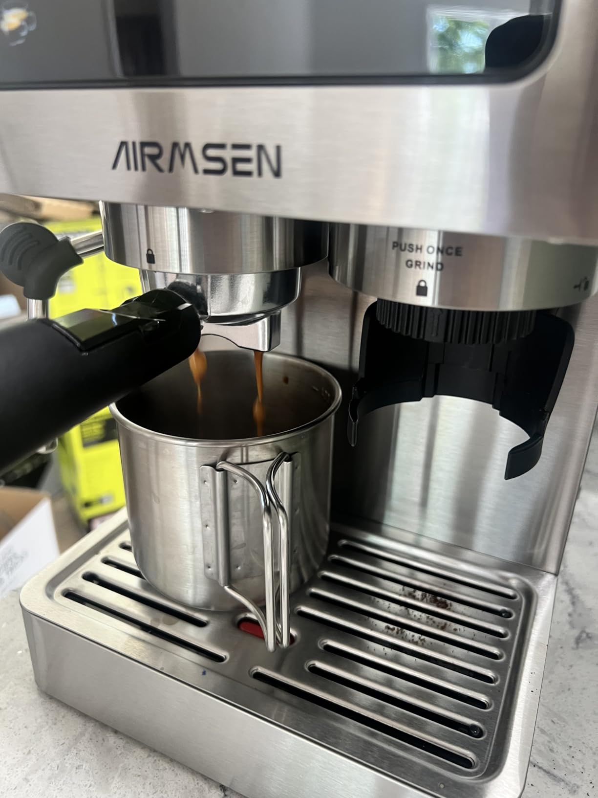 AIRMSEN Espresso Machines with Burr Grinder, 20 Bar, Milk Frother Steam Wand, Stainless Steel Coffee Maker for Home - Cappuccino Latte & Cold Brew Iced Coffee Maker & Americano customer photo 2