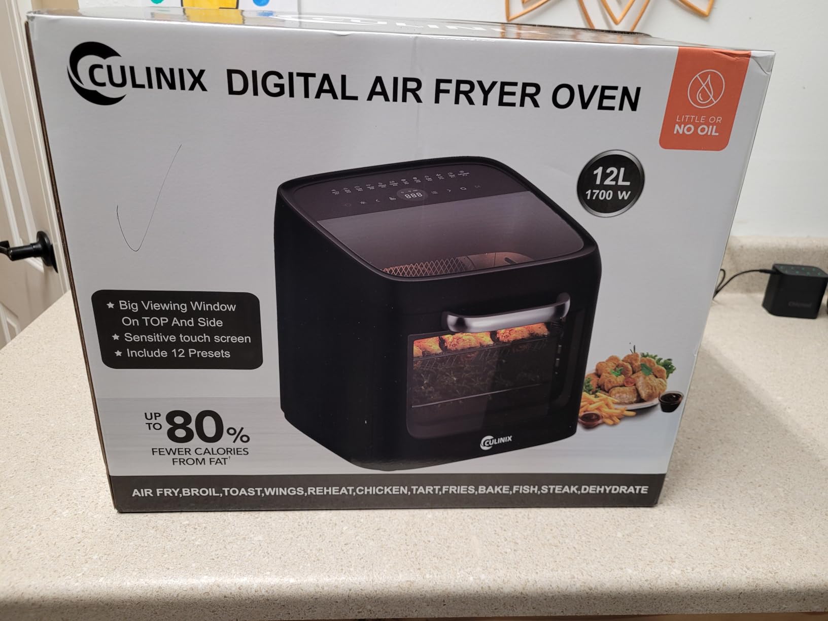 13 QT Large Air Fryer Toaster Oven Combo with Rotisserie 12-in-1 | Dual Viewing Windows Rotisserie Dehydrator Convection Rapid Cooking 8 Accessories Home & Commercial Black customer photo 2
