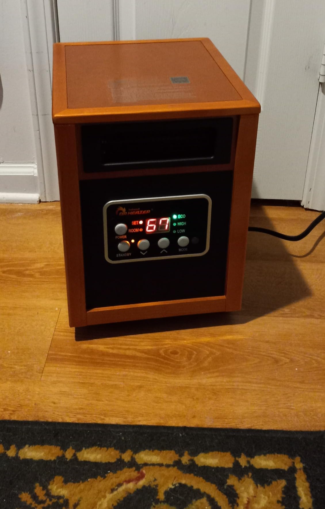 DR. INFRARED HEATER DR-991 Portable Electric Fireplace Space Heater w/Humidifier & Remote, Infrared Heat, 3D Flame Effect, Timer, Quiet, 1500W, ETL Listed, Freestanding, LED Display customer photo 2