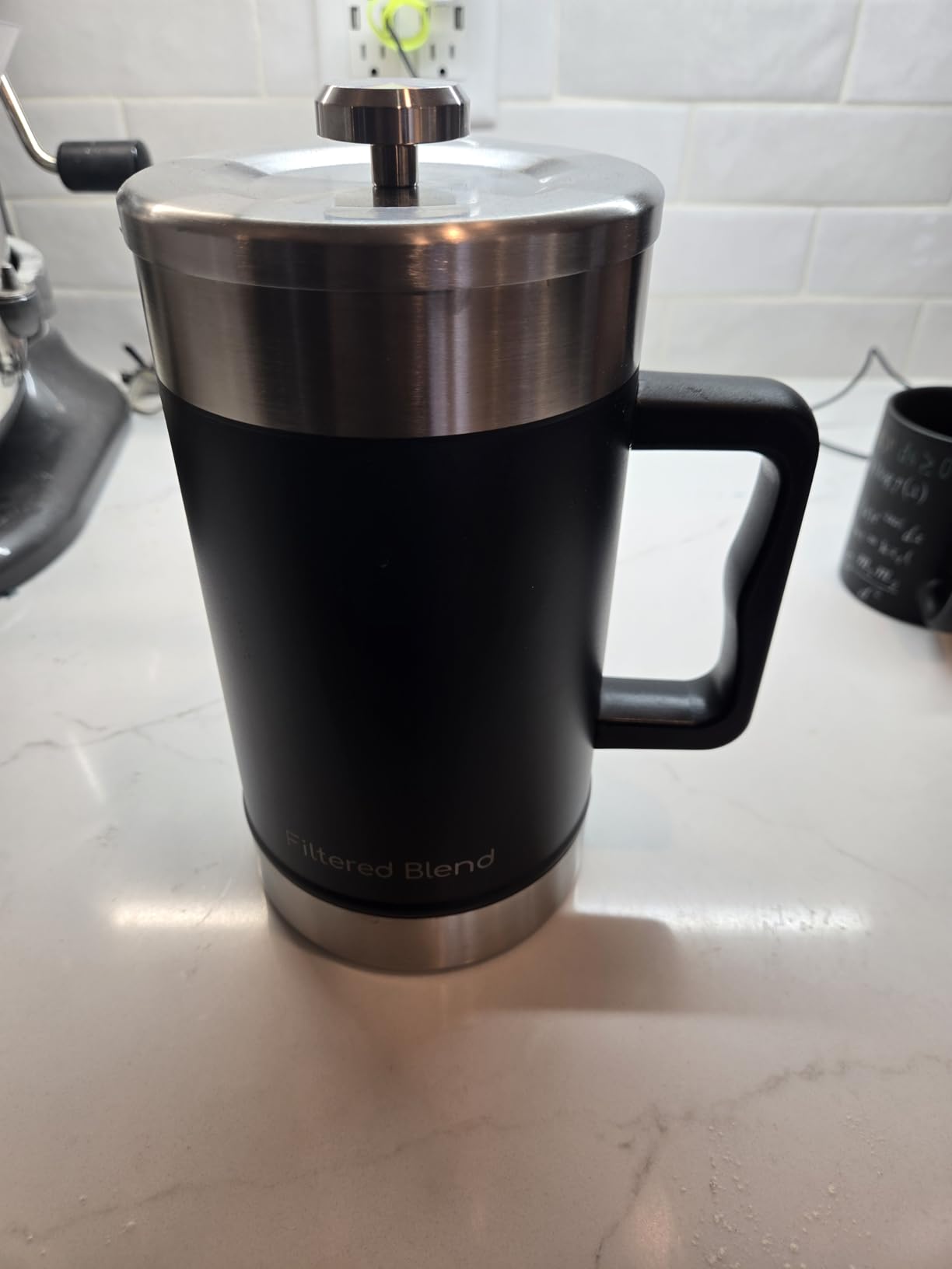 54 oz French Press Coffee Maker, Stainless Steel, Double Filter, White | French Press Coffee Maker, Stainless Steel, Double Mesh Filter, Hot & Cold Brewer, Travel Friendly Gift, White customer photo 2