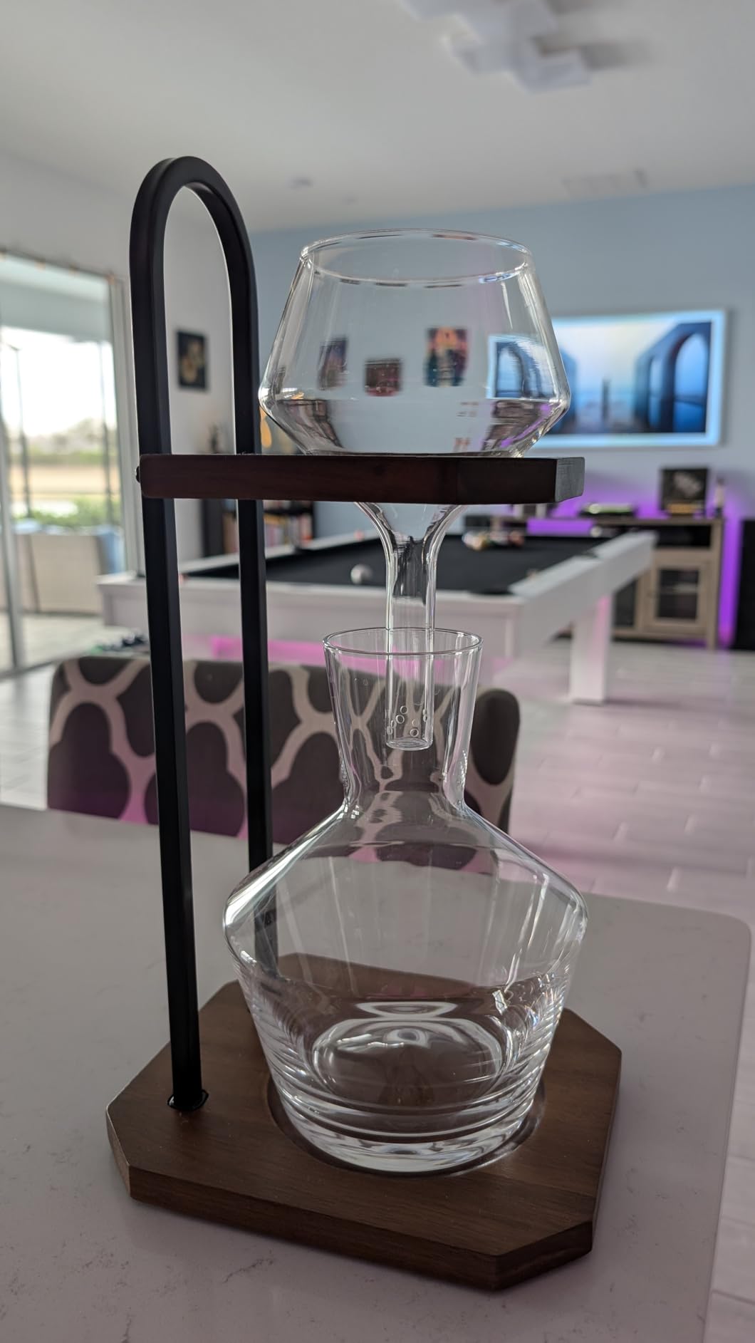 Wine Decanter, High-Efficiency Wine Decanter, Borosilicate Glass Decanter and Funnel, with Solid Wood Base & Stainless Steel Stand, for Home, Bar, Restaurant, Ideal Gift for Wine Lovers customer photo 2