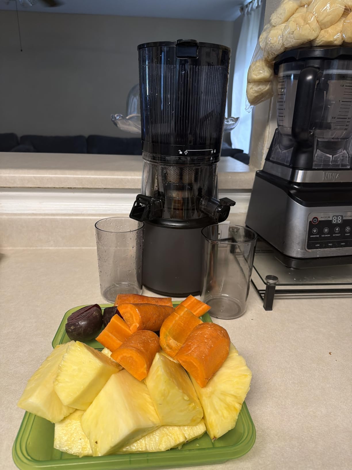 EanOruus Juicer Machines, 3-in-1 Cold Press Juicer, Premium Gray | Makes Juice, Nut Milk & Sorbet, 6.5