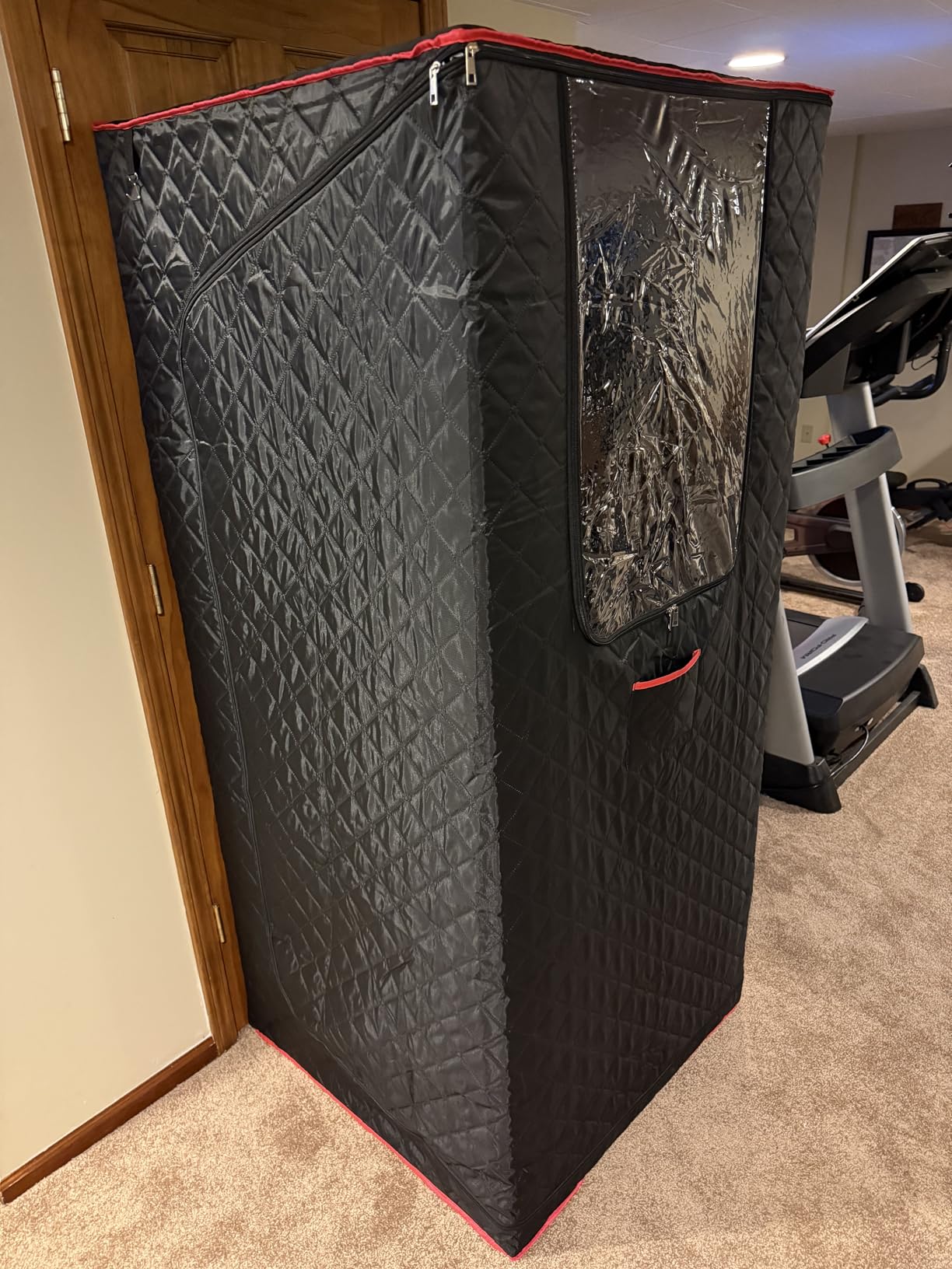 Manastin Upgraded Portable Steam Sauna for Home, Jet Black | Sauna Tent with 3L/1200W Steamer, XL Foldable and Remote Control, 99-Min Timer & 15 Power Levels, 2.6' x 2.6' x 5.9' customer photo 2