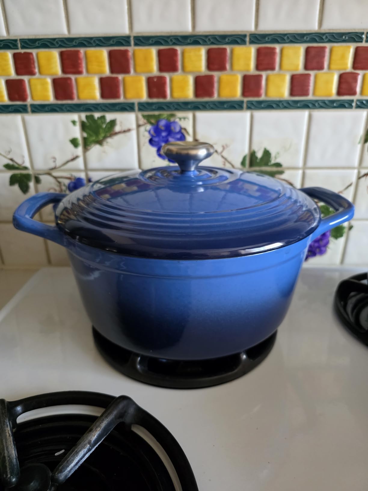 Overmont Enameled Cast Iron Dutch Oven - 5.5QT Pot with Lid Cookbook & Cotton Potholders - Heavy-Duty Cookware for Braising, Stews, Roasting, Sourdough Baking (Bottle Green) customer photo 1