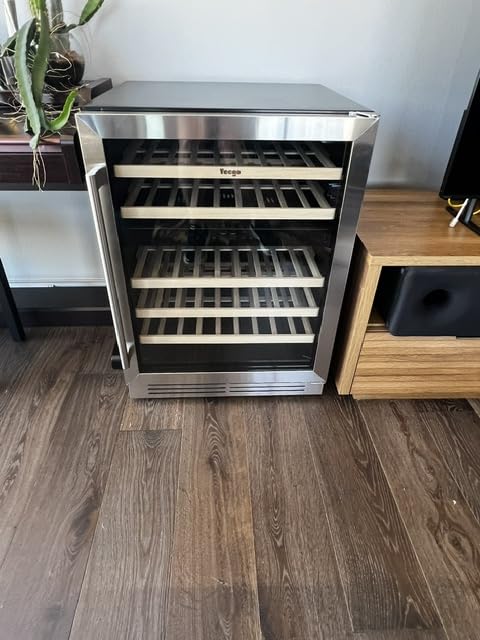 Yeego Wine Fridge Cooler - 24 Inch Dual Zone Wine Fridge Hold 52 Bottles, 40-65F Wine Refrigerator Glass Door, Built in Fridge, Freestanding Adjustable Shelves Fridge for Beer Soda Drink Home Bar customer photo 2