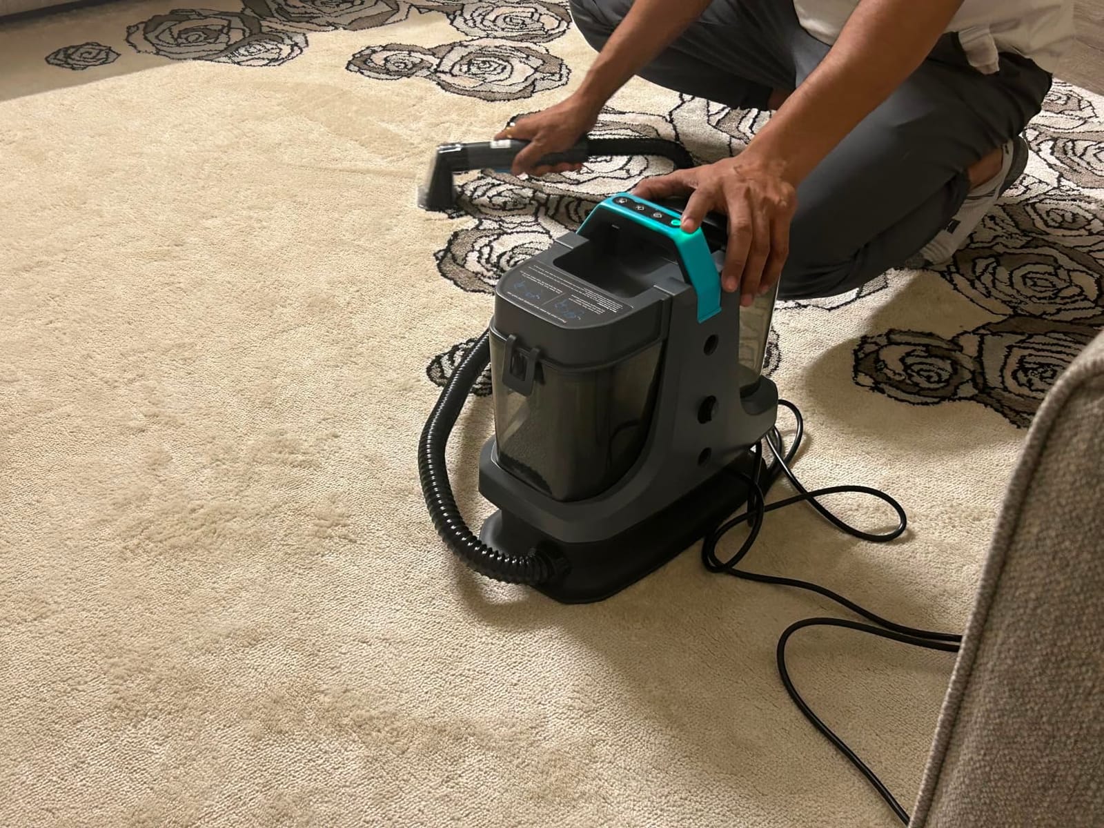 Starrybot Portable Carpet Cleaner with Steam, 18Kpa Spot Cleaner(Gray) customer photo 2