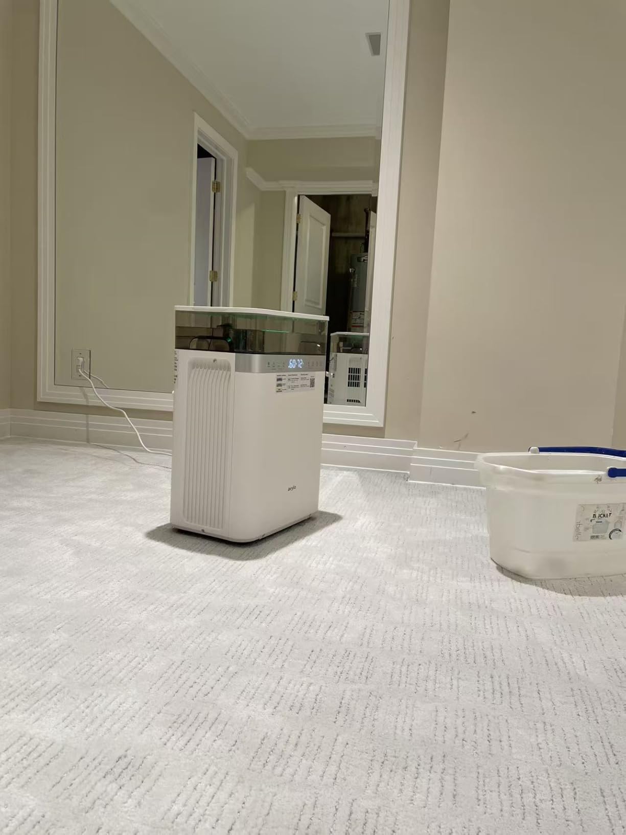 avylo Dehumidifier for Basement with Pump and Hose, Max 90 Pints/D, White | Energy Star Most Efficient 2025, 5000 Sq.Ft Dehumidifier, Top Mounted 2.11Gal Tank, 3 Drainage Option, Auto Shut Off, Auto Defrost customer photo 1
