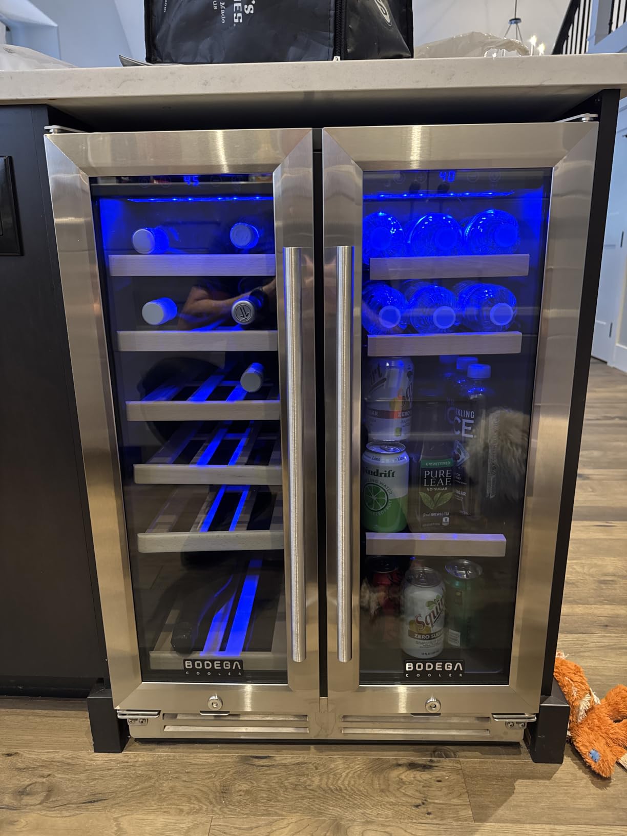 BODEGA 15 Inch Wine Fridge, 30 Bottle Dual Zone Wine Cooler, 41-72°F Compressor Wine Refrigerator with Tempered Glass Door, Built-in or Freestanding Wine Cooler for Home Kitchen Bar (3.2 cu.ft) customer photo 1