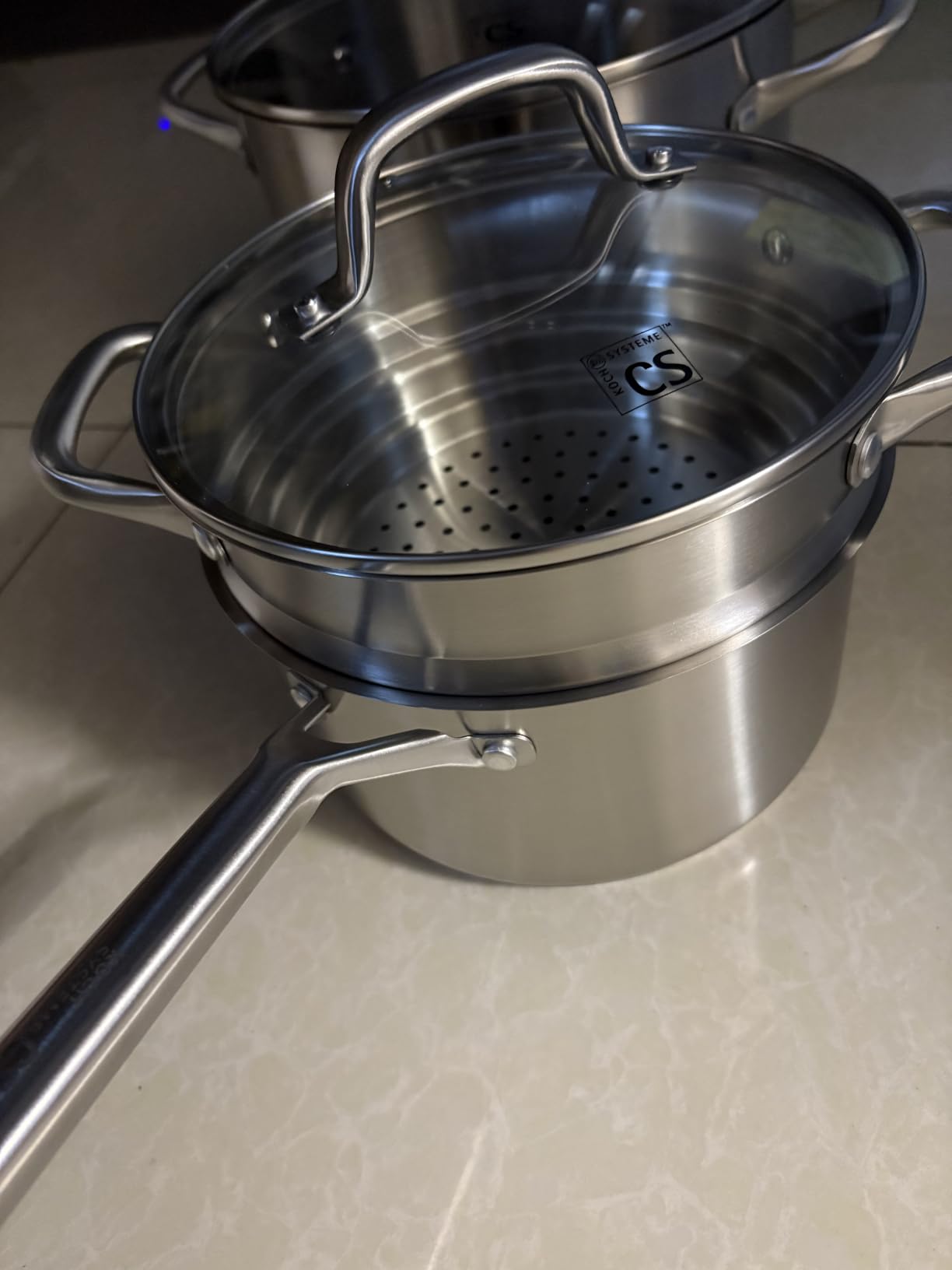 KOCH SYSTEME CS Stainless Steel Cookware Set 17 Piece with 5 Layer Base, Professional 18/10 Stainless Steel Pots and Pans Set, Oven Safe, Induction Ready, Non-Toxic Kitchen Cookware Set customer photo 1