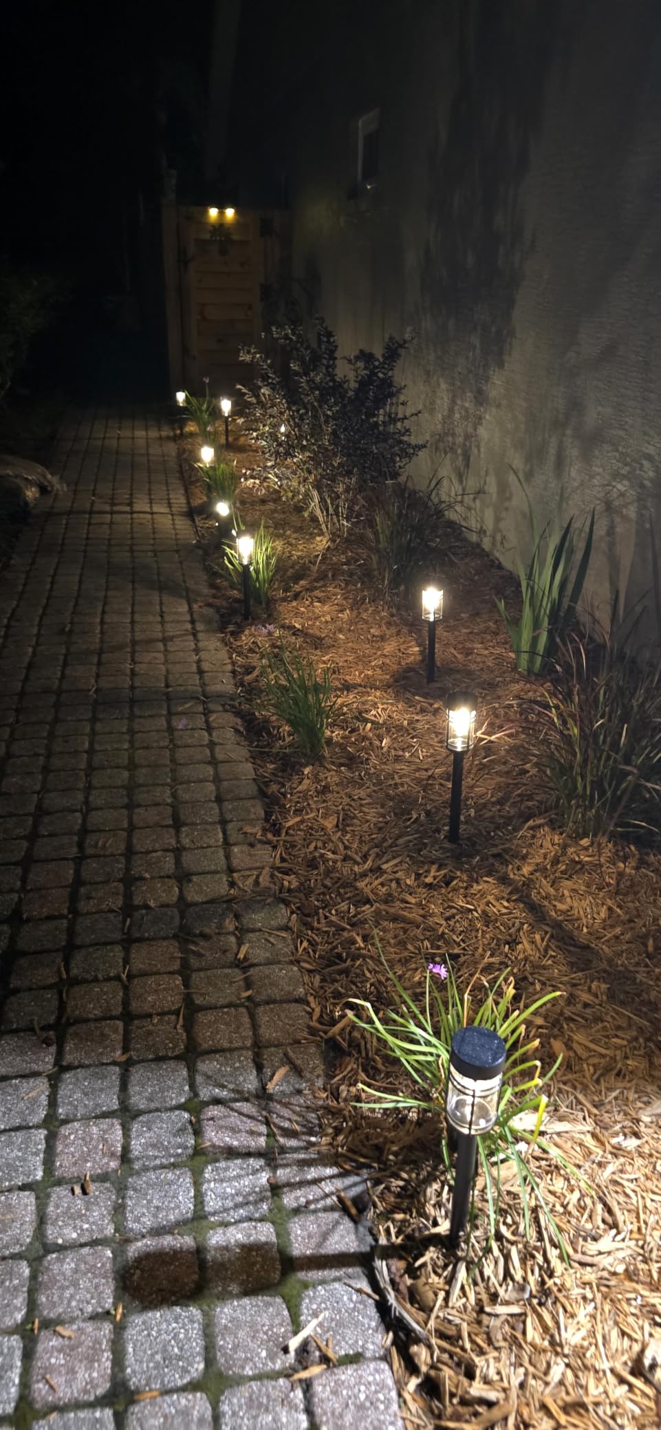 Amzarp 8 Pack Solar Garden Lights, Bright LED Solar Pathway Lights Outdoor IP65 Waterproof Rugged Shatterproof Auto On/Off for Landscape Garden Yard Walkway Driveway Lawn Lighting (3000K Warm White) customer photo 2