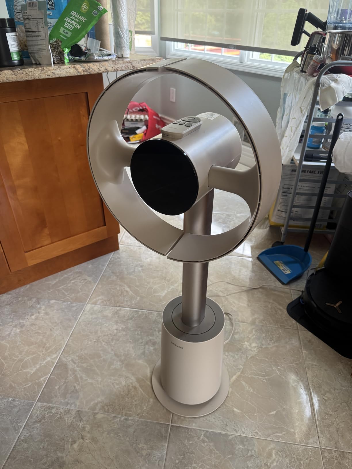 dreame Bladeless Tower Fan for Bedroom, Smart Standing Fan with 270° Spatial Airflow for Whole-Room Circulation, 59ft/s High Velocity, 10 Speeds 3 Modes, Temperature-Adaptive Airflow, MF10-Silver customer photo 1