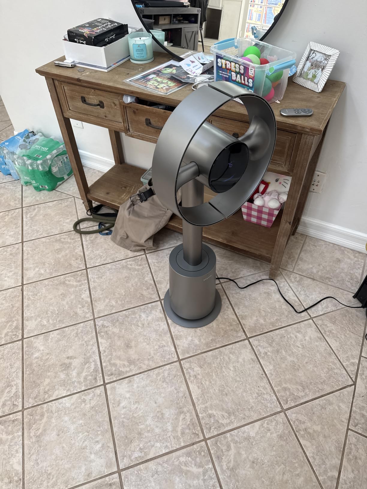 dreame Bladeless Tower Fan for Bedroom, Smart Standing Fan with 270° Spatial Airflow for Whole-Room Circulation, 59ft/s High Velocity, 10 Speeds 3 Modes, Temperature-Adaptive Airflow, MF10-Silver customer photo 2