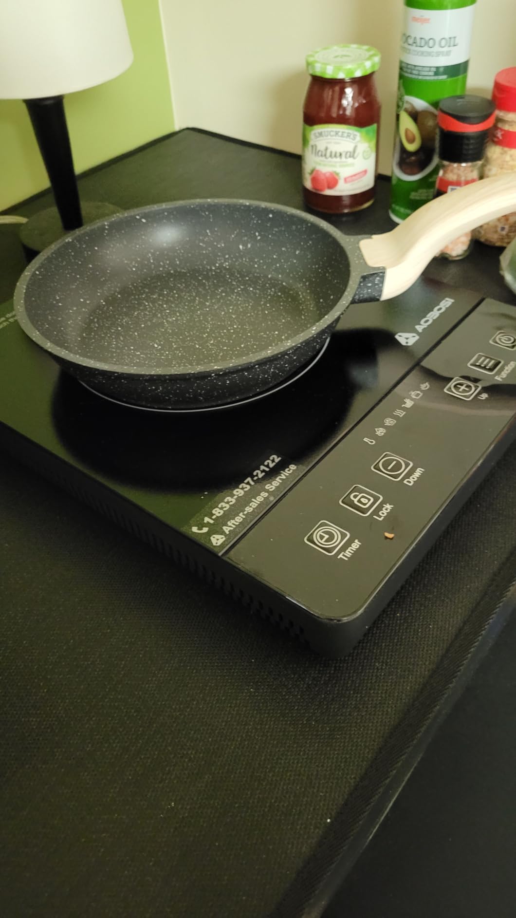 Portable Induction Cooktop 20 Temperature & Power Levels, 1800W Single Burner Electric Cooktop with 6.8 inch Heating Coil, Hot Plate with Timer customer photo 1