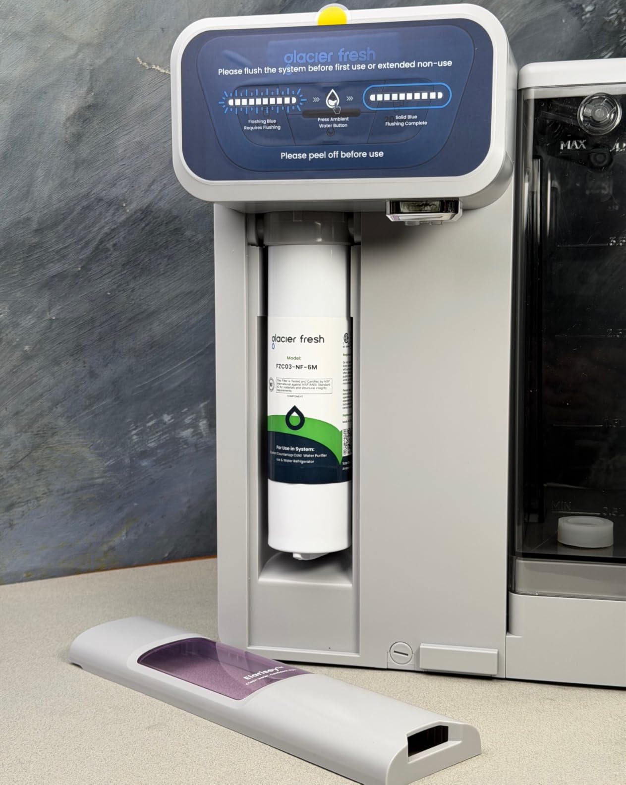 GLACIER FRESH C03 Coolon Countertop Cold Water Purifier, Zero Wastewater | Upgraded Elarisey Filtration, 40oz Cooling Capacity, Low Noise, Plug & Play, NSF42&53/FCC/CA65 Certified customer photo 1