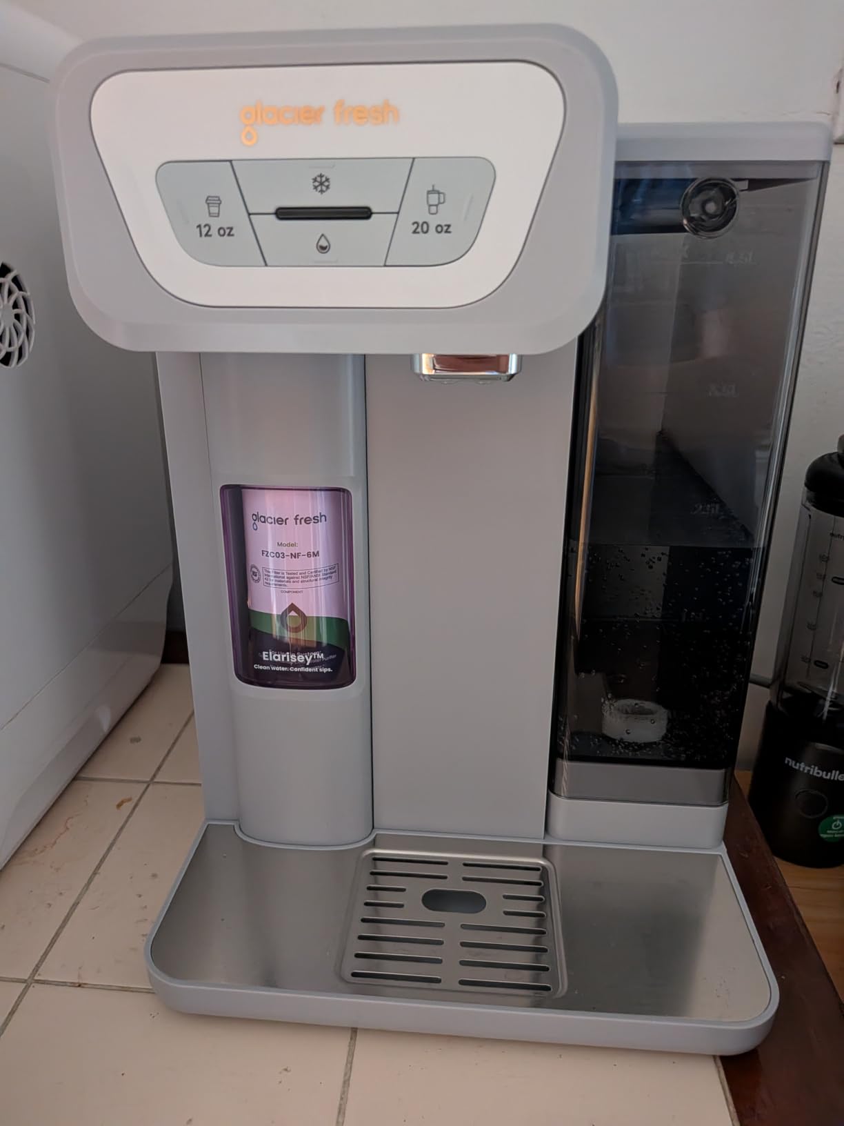 GLACIER FRESH C03 Coolon Countertop Cold Water Purifier, Zero Wastewater | Upgraded Elarisey Filtration, 40oz Cooling Capacity, Low Noise, Plug & Play, NSF42&53/FCC/CA65 Certified customer photo 2