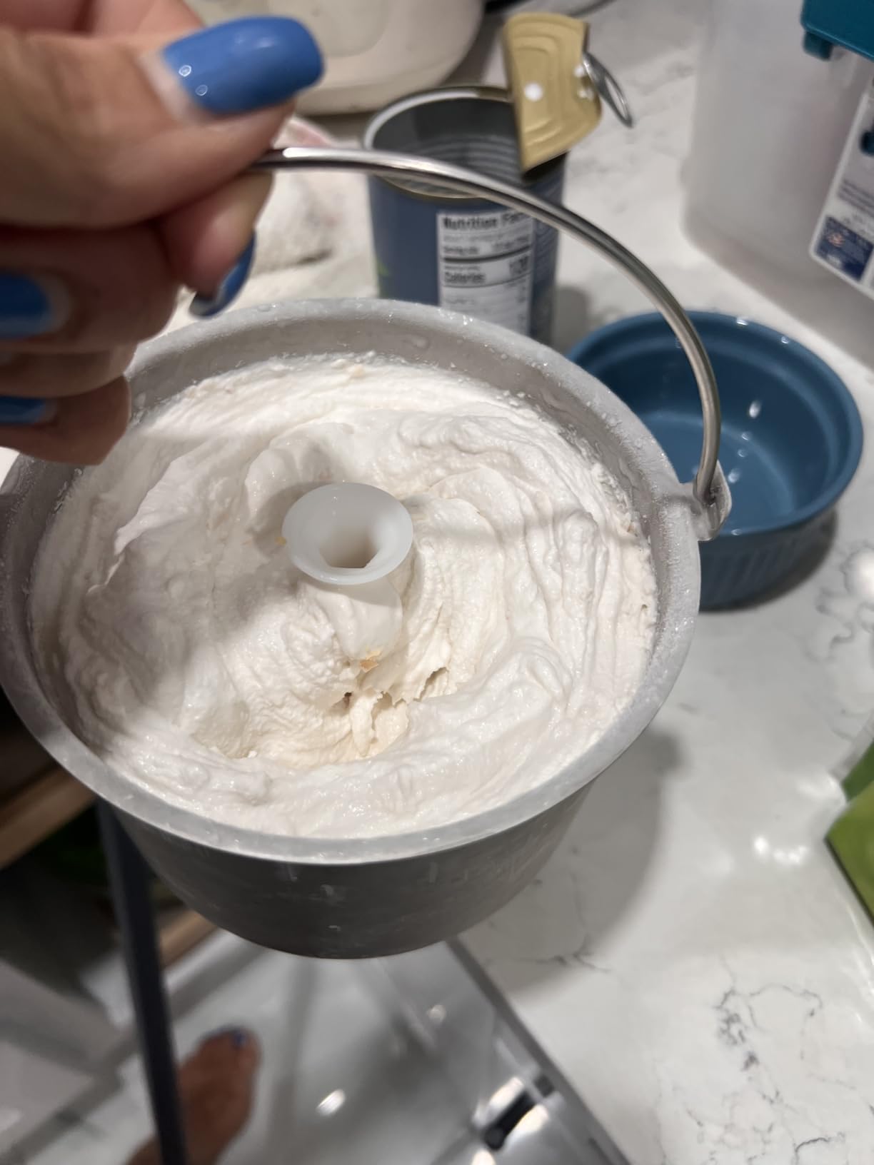 Martha Stewart 1 Quart Ice Cream Maker, Built-In Compressor, No Pre-Freezing Required, 3 Modes (Ice Cream, Sorbet, Frozen Yogurt), Automatic Mix-In Alert, Dishwasher-Safe Parts, Linen Cream customer photo 2