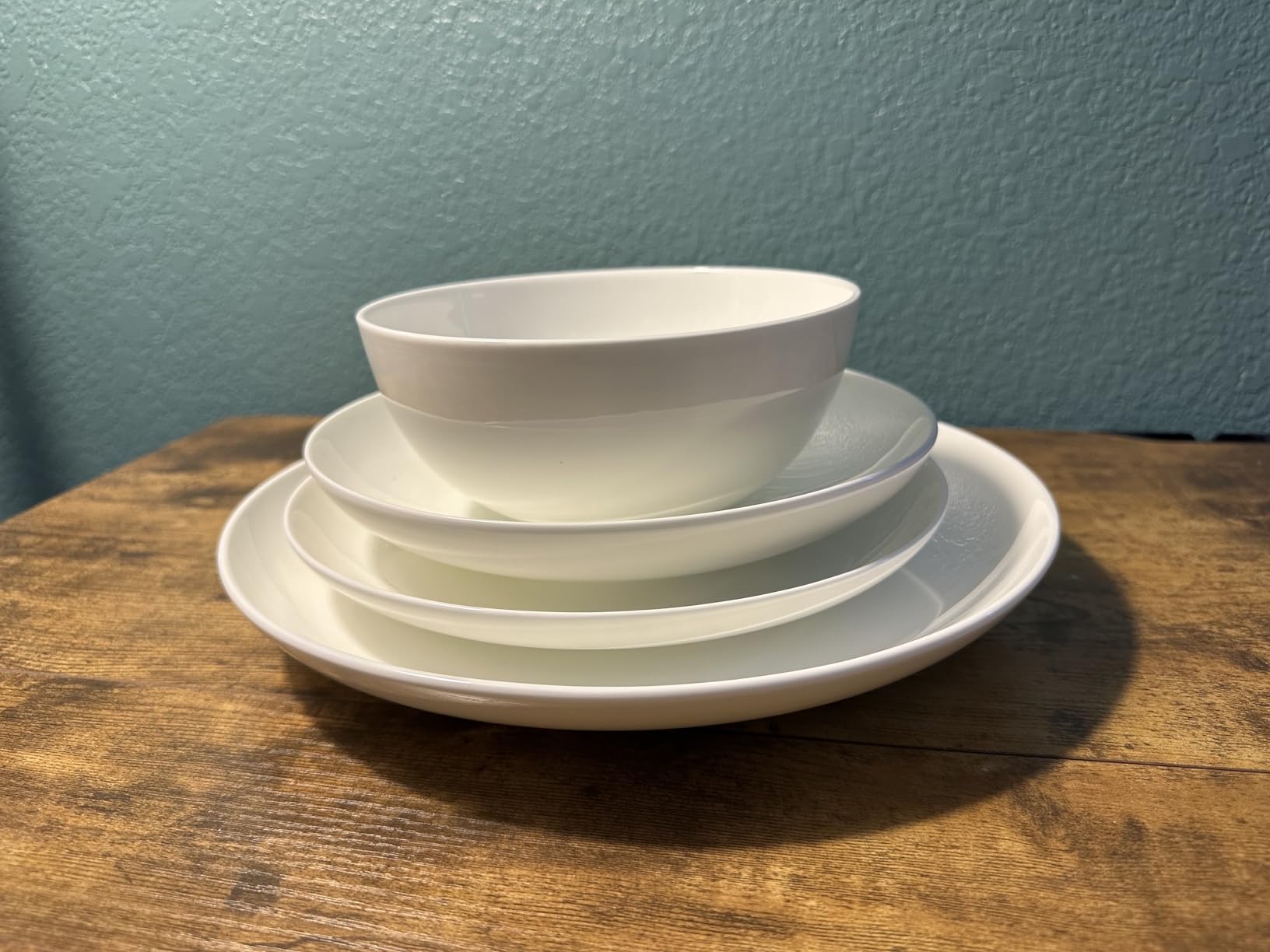Lenox Studio 1414 Coupe Bone China 16-Piece Dinnerware Set for 4 | dishwasher safe | plates and bowls sets for kitchen and dining | 10.98 inch plate, dish set, dishes, chip resistant customer photo 1