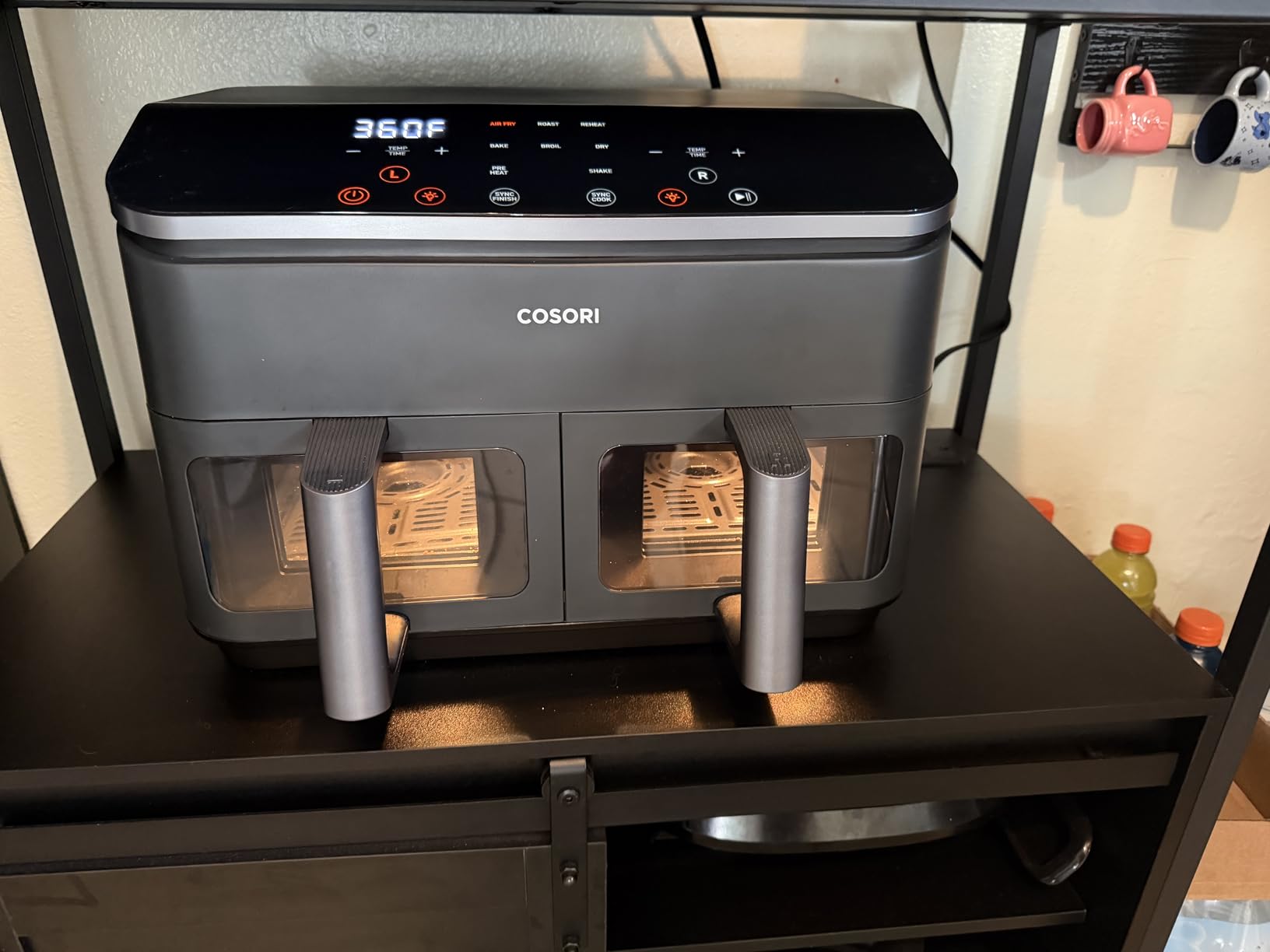 Cosori TWINFRY 9 QT Double Air Fryer, Removable Divider, PFAS-Free Ceramic, Dual 4.5Qt & Full 9Qt, Match&Sync customer photo 1