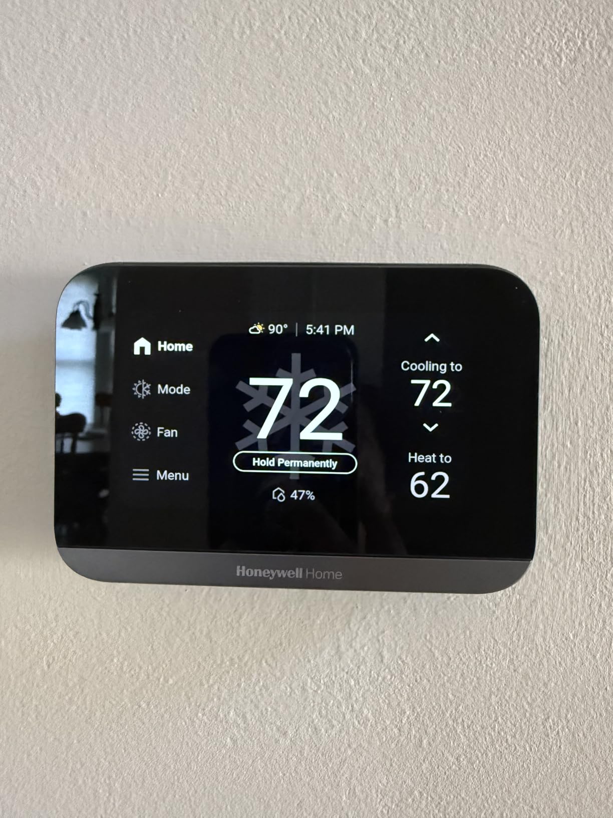 Honeywell Home X7S Smart Wi-Fi Programmable Thermostat, Black | Humidity Monitoring, 4.3