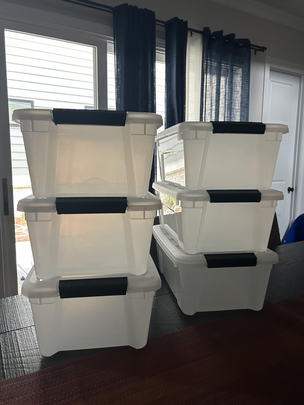 IRIS USA 6-Pack 32.5 Quart Clip Box with Latching Lid | Latching lid secures office and household supplies. Stackable, nestable design maximizes storage space customer photo 2