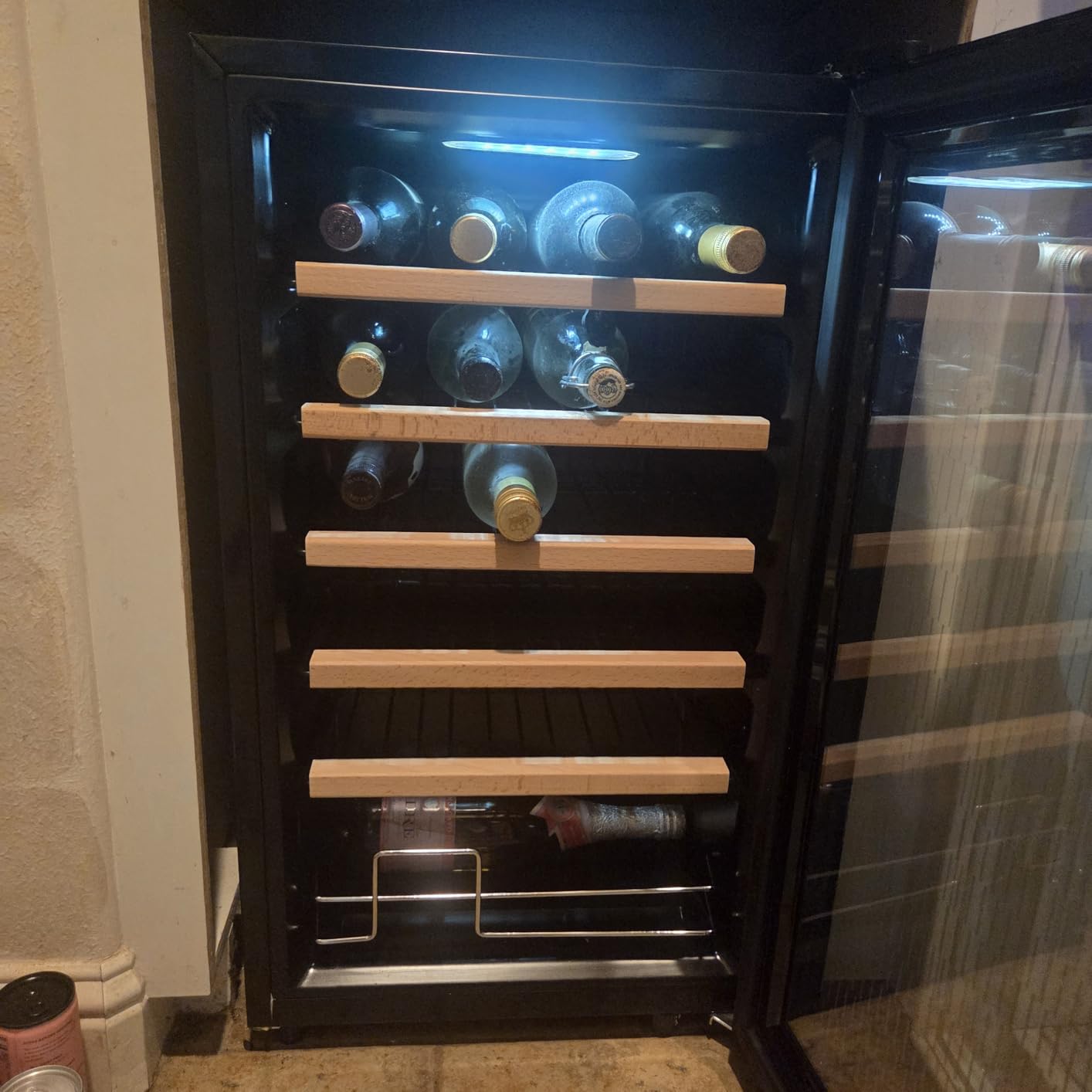 Upstreman 24 Bottle Wine Cooler, Built-in/Freestanding, Glass Door (W24) | 41-68°F Temperature Control & LED Light & Touch Control customer photo 2