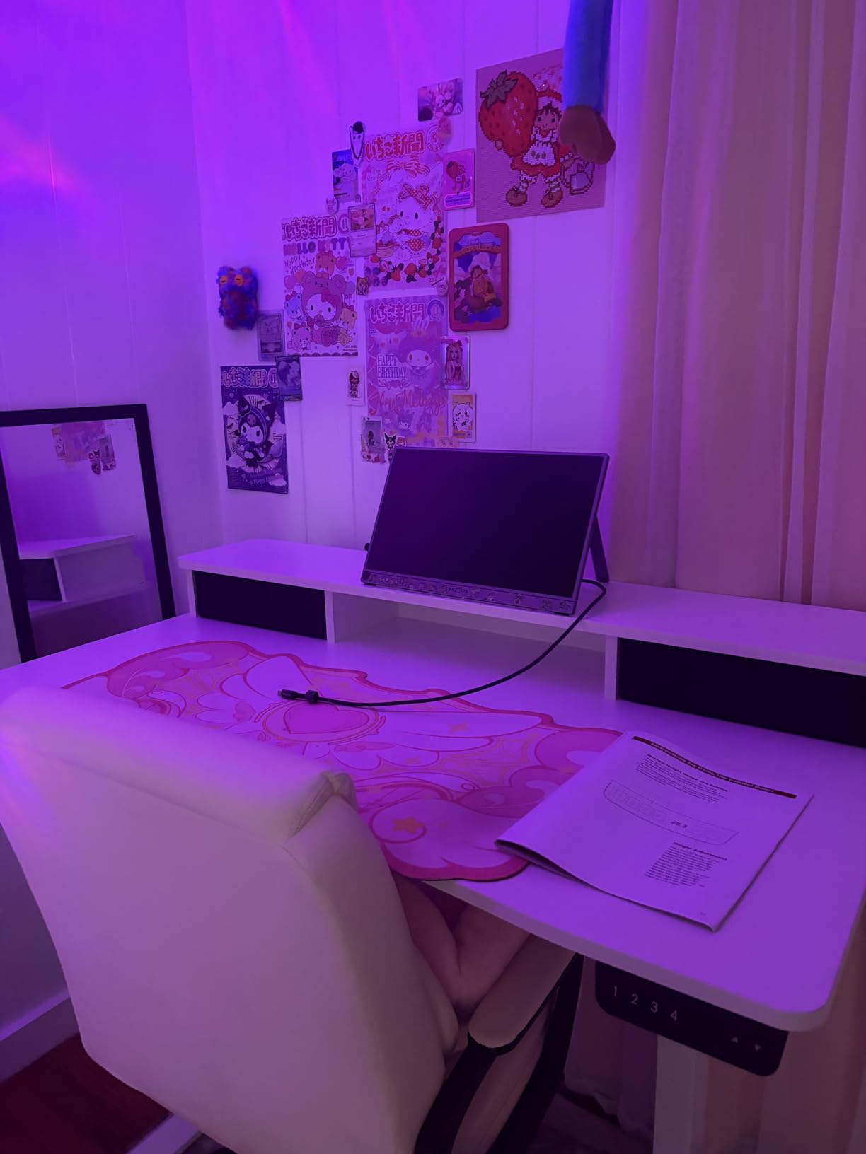 Veken 47x28 in Electric Standing Desk with Drawers, Adjustable Table, Brown | Stand up Computer Desk for Home Office, Work & Study, with Storage, 3 Memory Presets, Cable Organizer, Hook, and Quiet Lift. customer photo 1