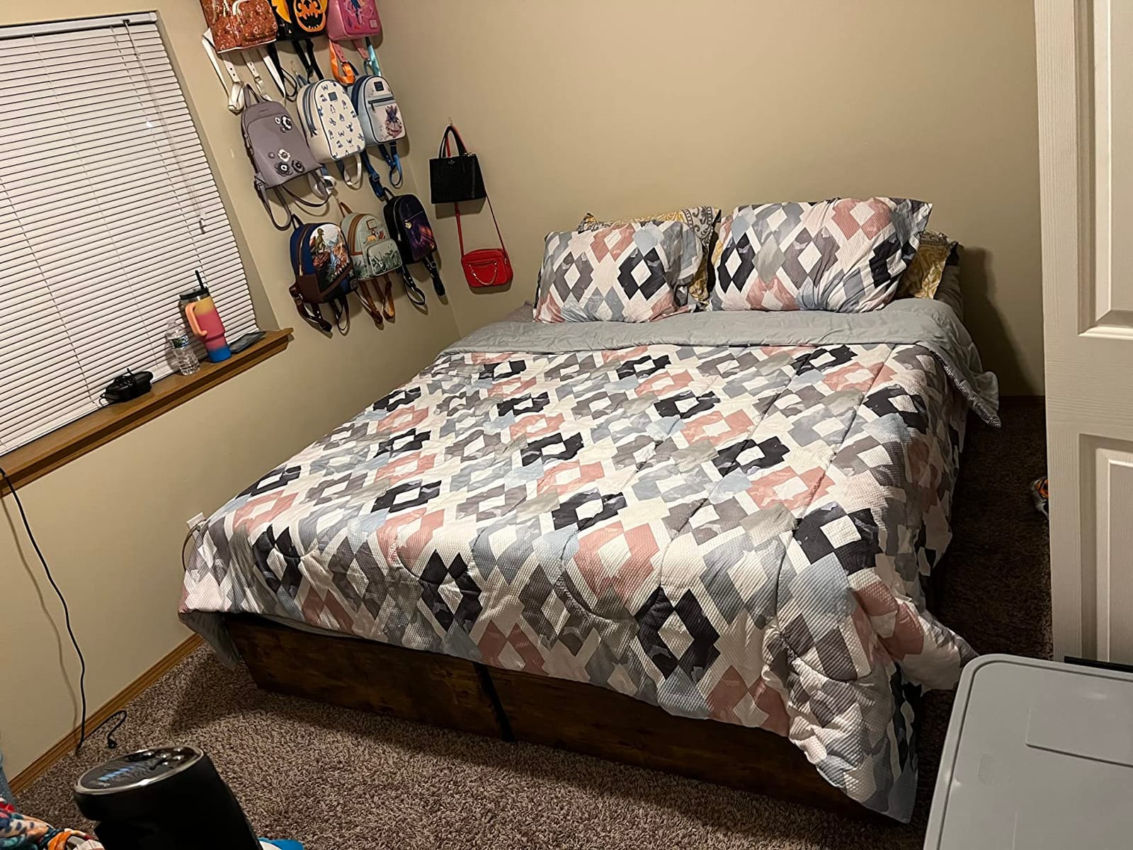 LIKIMIO Queen Bed Frame with 4 Storage Drawers, Dark Walnut customer photo 2
