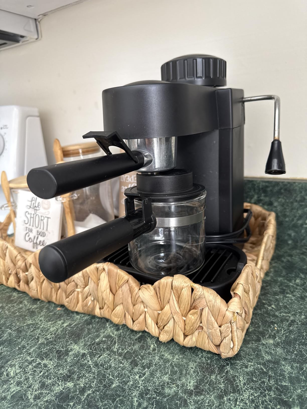 IMUSA Electric Espresso Cappuccino Maker 4 Cup Capacity with Milk Frother Black Coffee Machine for Home Barista Experience customer photo 1
