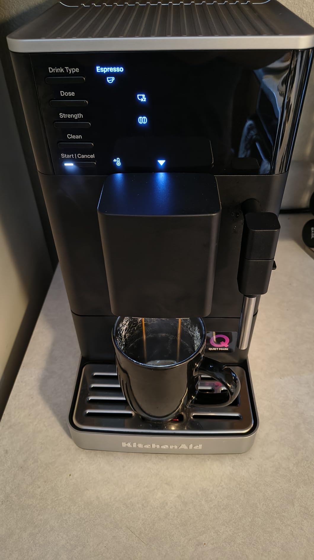 KitchenAid Fully Automatic Espresso Machine KF2 with 6 Hot and Iced Coffee Options | Built-In Grinder | Steam Wand, Black Matte KES8452 customer photo 2