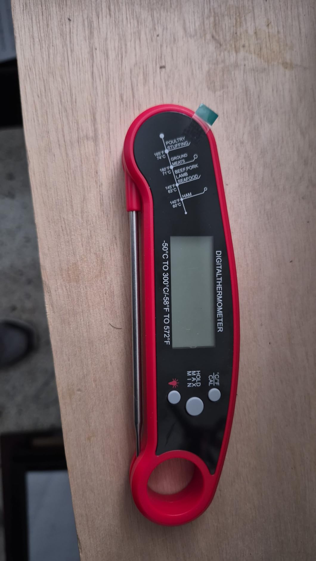 Meat Thermometer Digital, 1-2 Sec Instant Read, Food, Cooking, Grill | Bright Backlit Display, Waterproof for Air Fryer, Smoker, Candy, Kitchen Gadgets, BBQ Essentials, Gift for Men Husband, Red customer photo 1