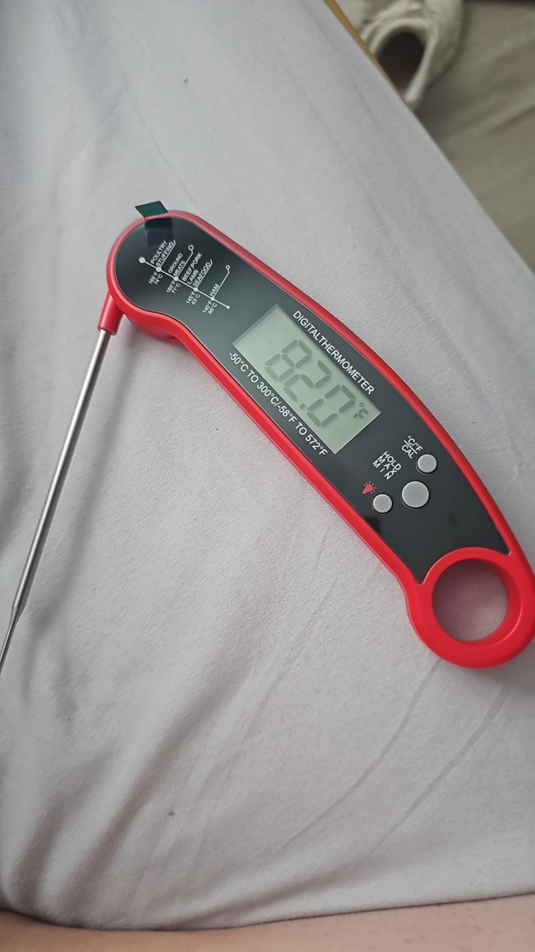 Meat Thermometer Digital, 1-2 Sec Instant Read, Food, Cooking, Grill | Bright Backlit Display, Waterproof for Air Fryer, Smoker, Candy, Kitchen Gadgets, BBQ Essentials, Gift for Men Husband, Red customer photo 2