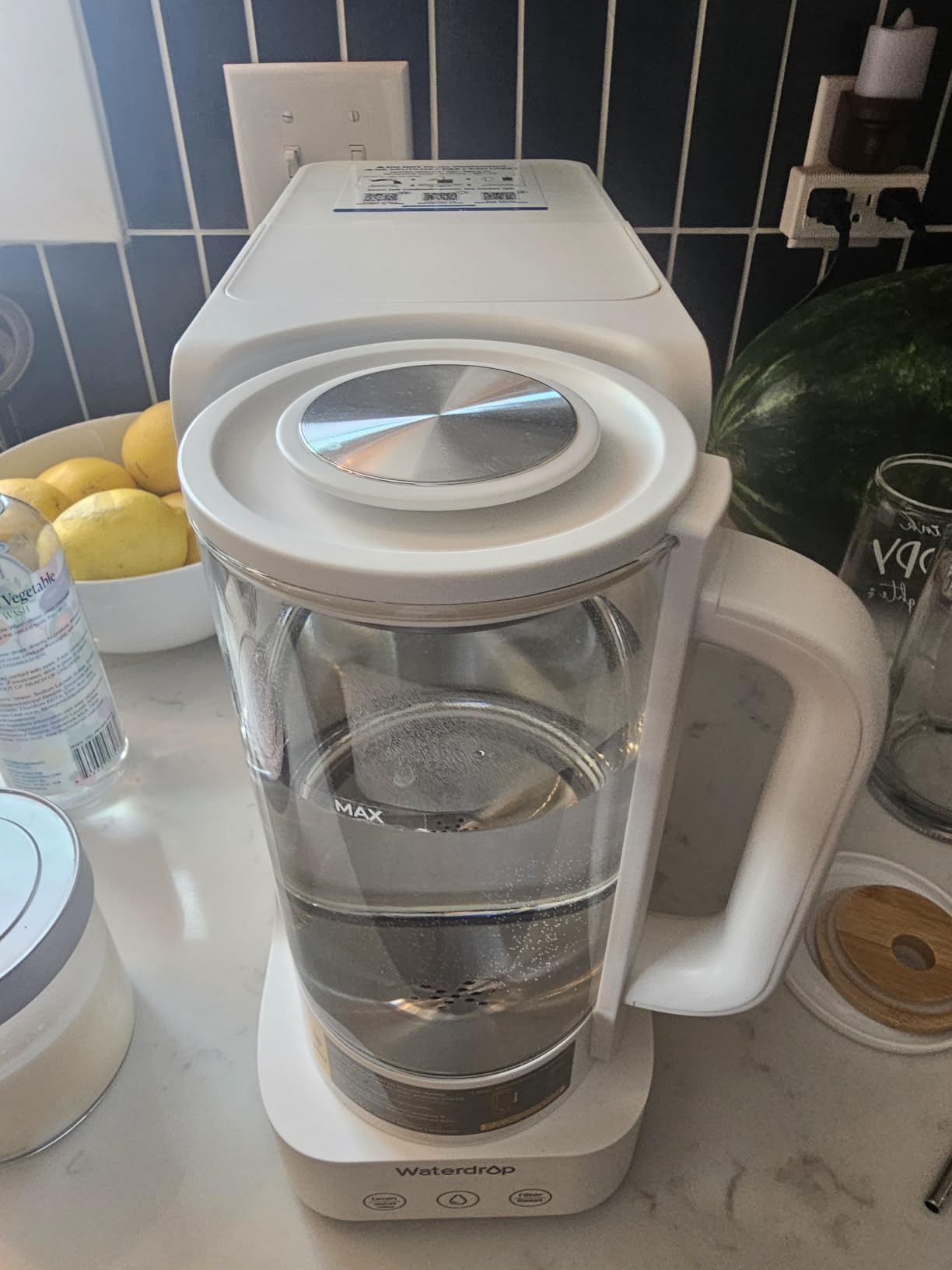 Waterdrop C2SL Countertop Reverse Osmosis Water Filter, [ Mineral Added ] | 40oz Autofill Glass Pitcher, 7-Stage RO Filtration, 3:1 Pure to Drain, Reduce PFAS/TDS, Compact Design, Installation-Free customer photo 2