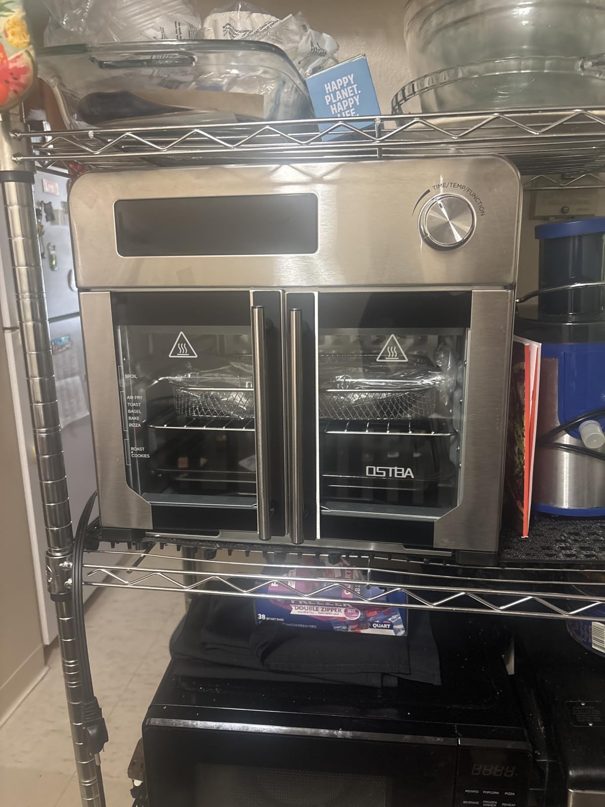 OSTBA French Door Air Fryer Toaster Oven Combo, 24QT 10-in-1 Oven | 1700W Heating, Adjustable Fan Speed, Rotisserie Function, 102-Recipe Book, Removable Crumb Tray, Stainless Steel Finish customer photo 2
