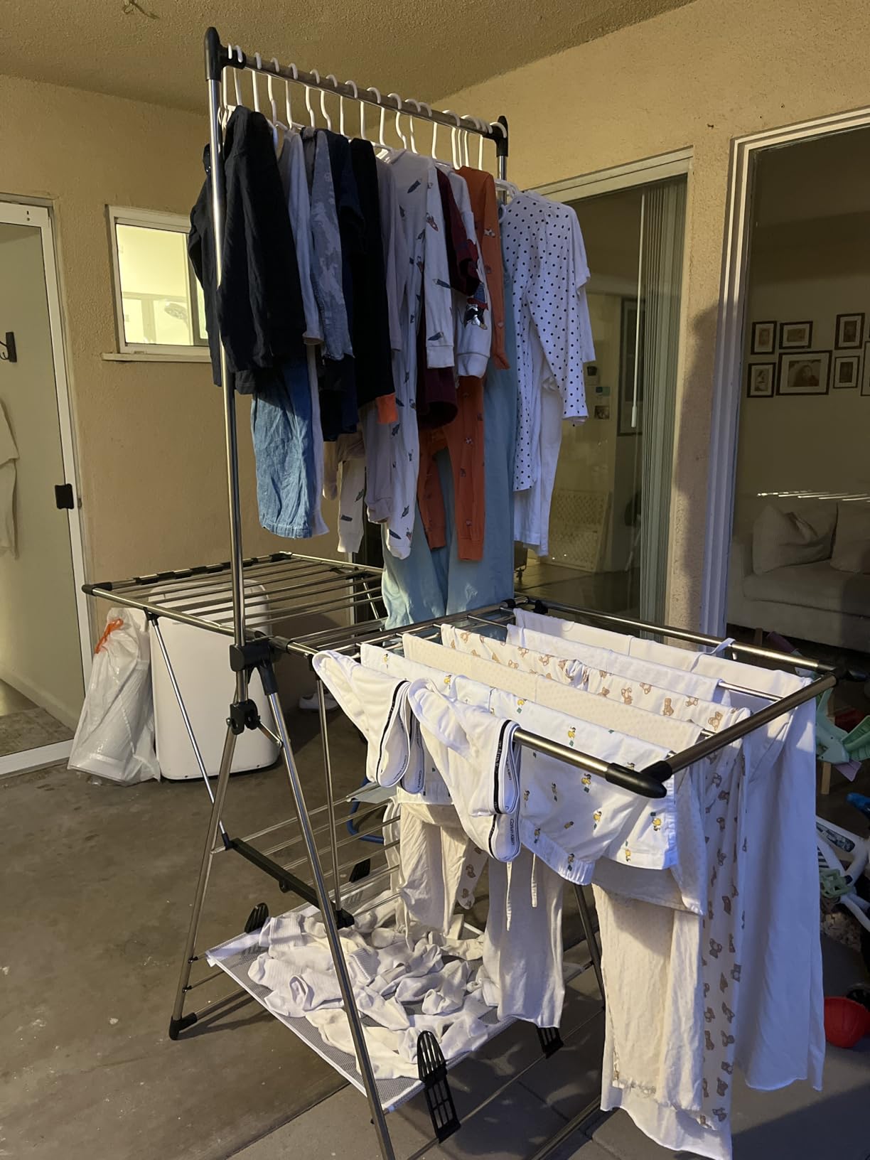 APEXCHASER Large Capacity Clothes Drying Rack, Foldable Laundry Drying Rack, Heavy Duty Stainless Steel customer photo 1