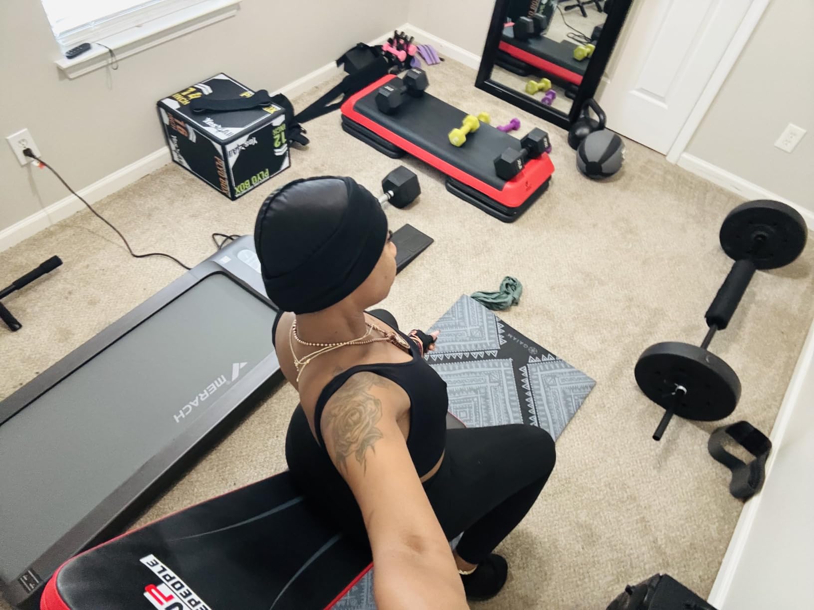 MERACH UltraWalk W60 Walking Pad Treadmill with 12% Auto Incline, Under Desk Walking Pad 400lb Capacity, Max 3.5HP Heavy Duty Walking Pad with Incline for Tall People with BT Speaker, RGB Light & APP customer photo 2